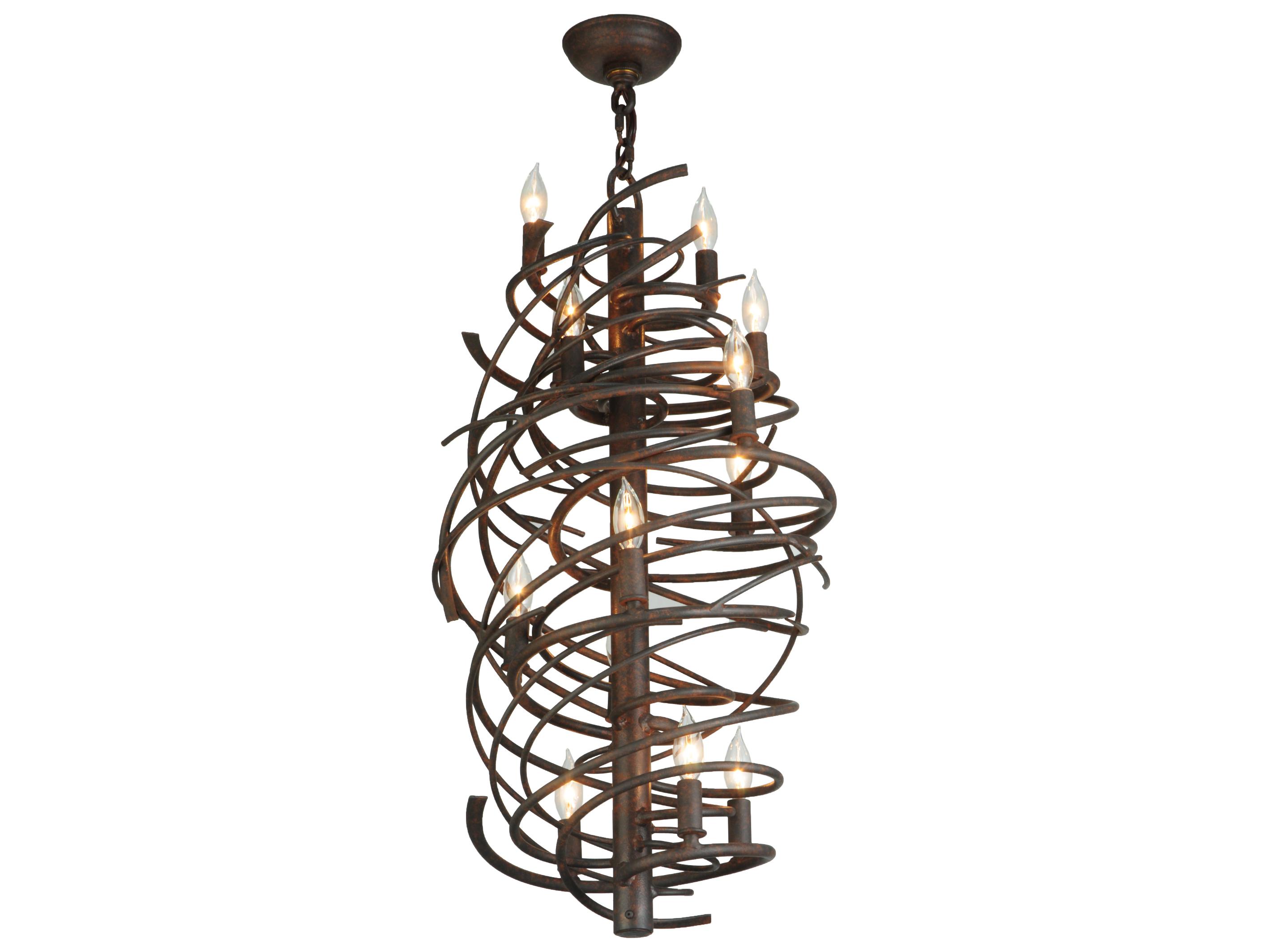 Meyda Cyclone 13-Light Black Chocolate Brown Candelabra Chandelier