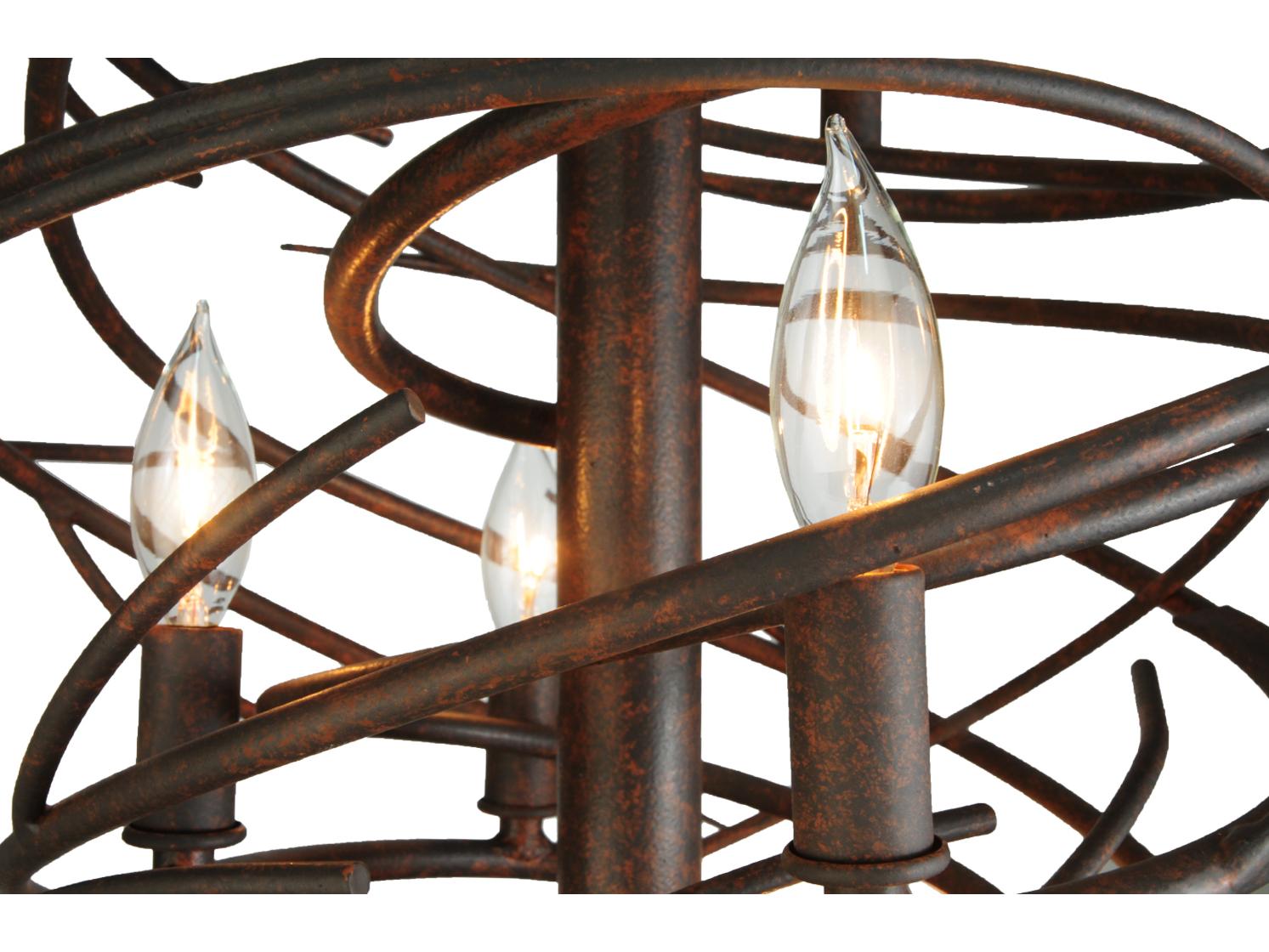 Meyda Cyclone 13-Light Black Chocolate Brown Candelabra Chandelier