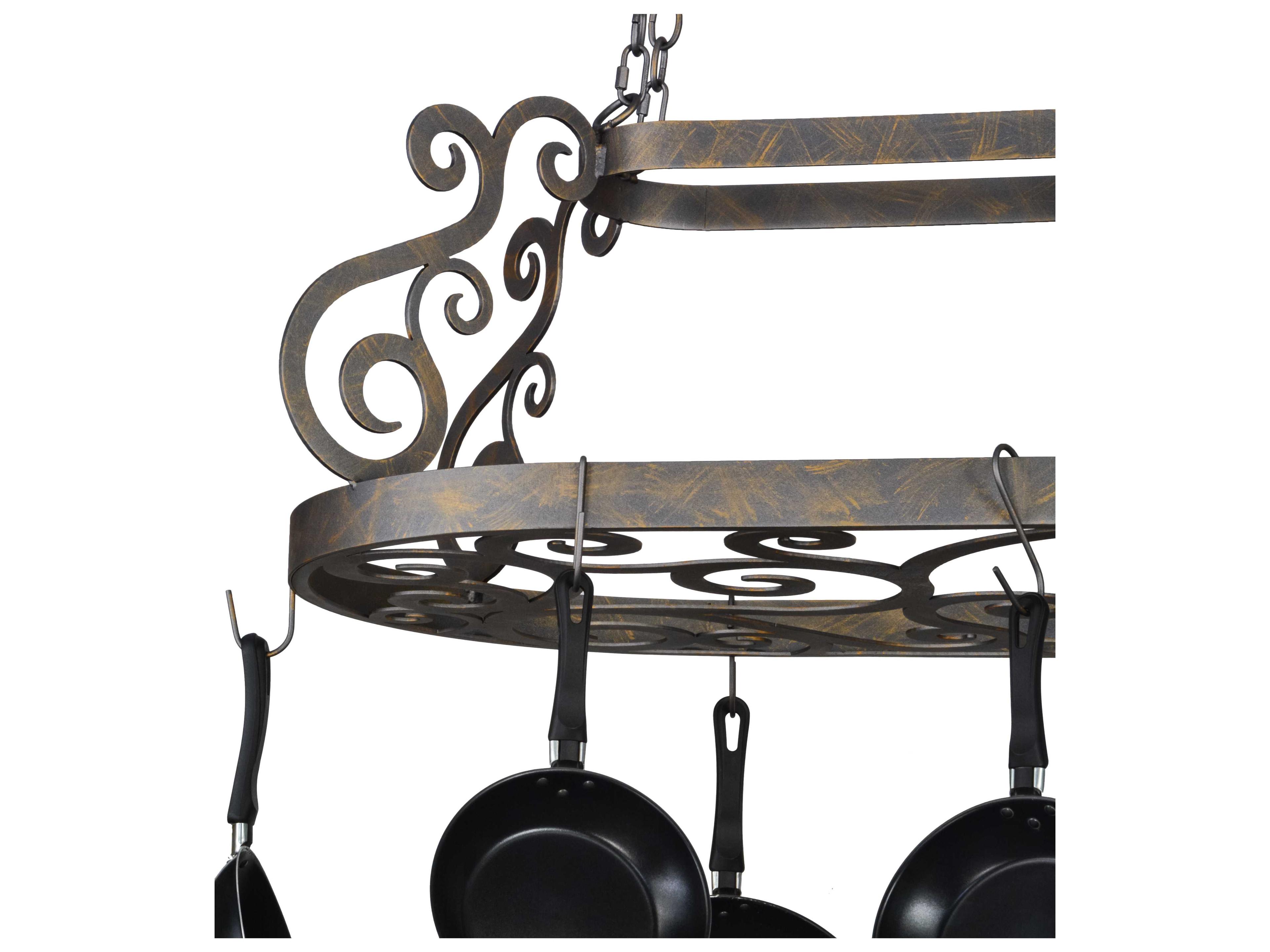 Meyda French Bronze 38" Neo Pot Rack