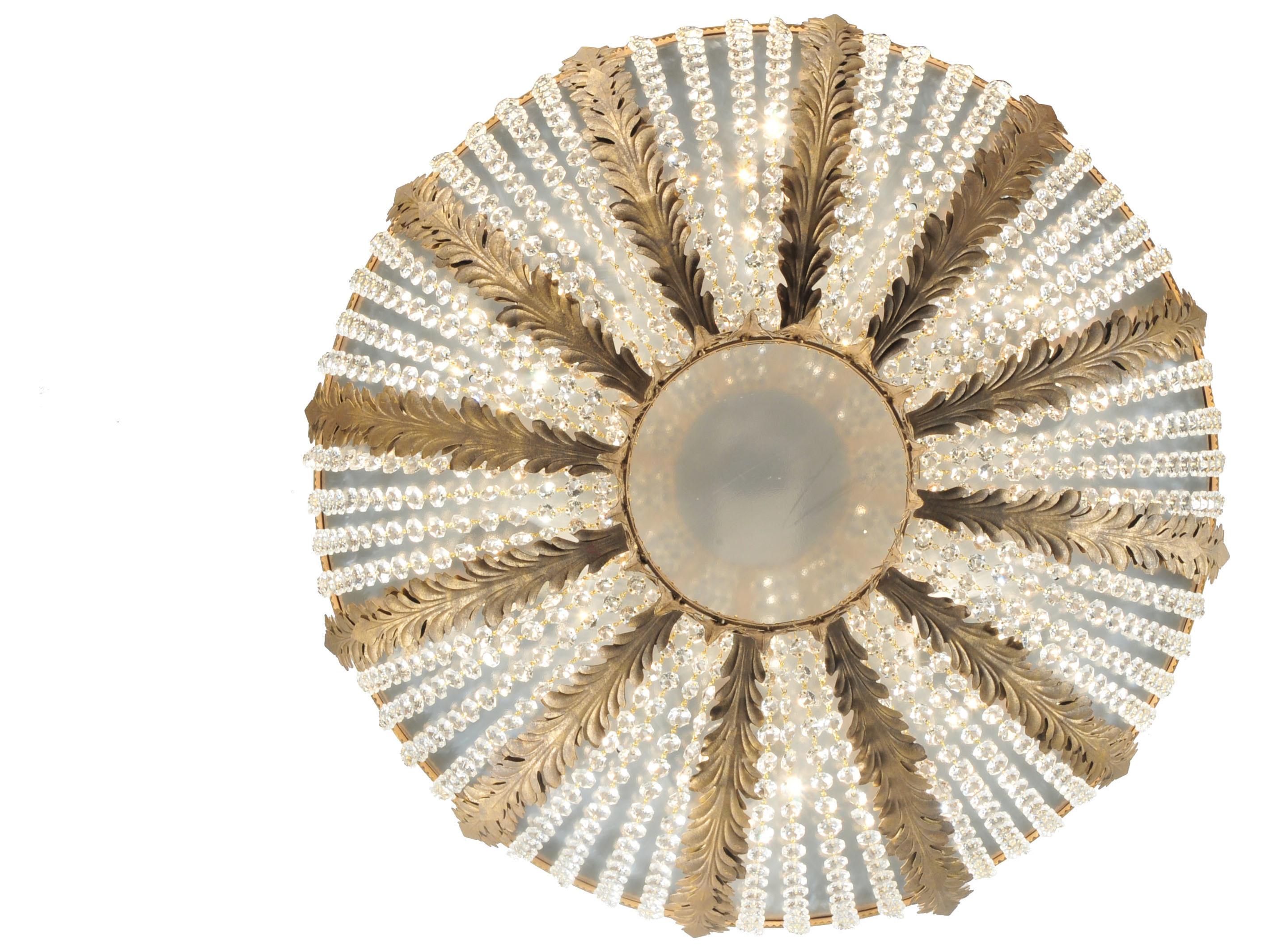 Meyda Chrisanne 5-Light Chrome Clear Crystal Glass Bowl Flush Mount