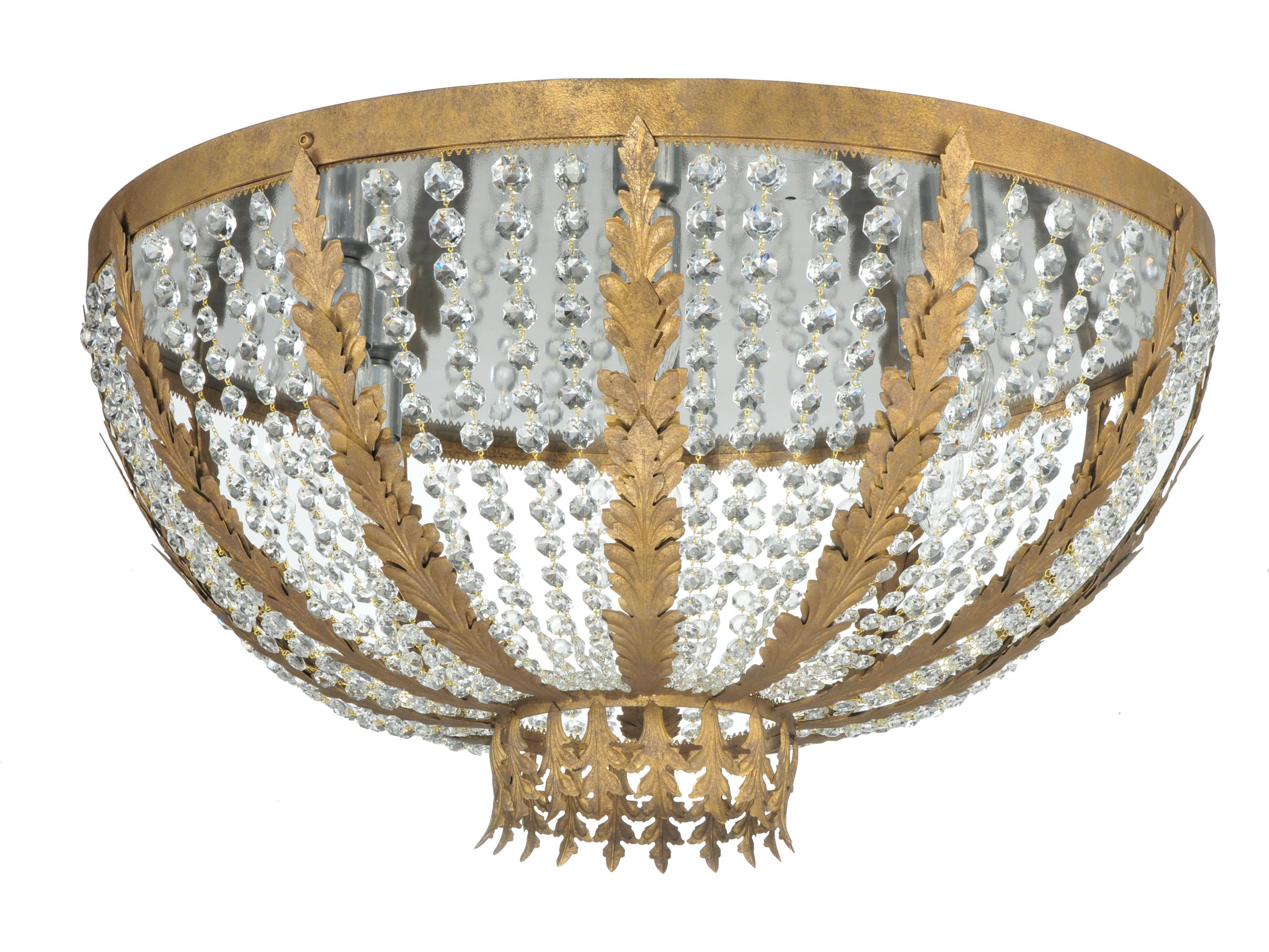 Meyda Chrisanne 5-Light Chrome Clear Crystal Glass Bowl Flush Mount