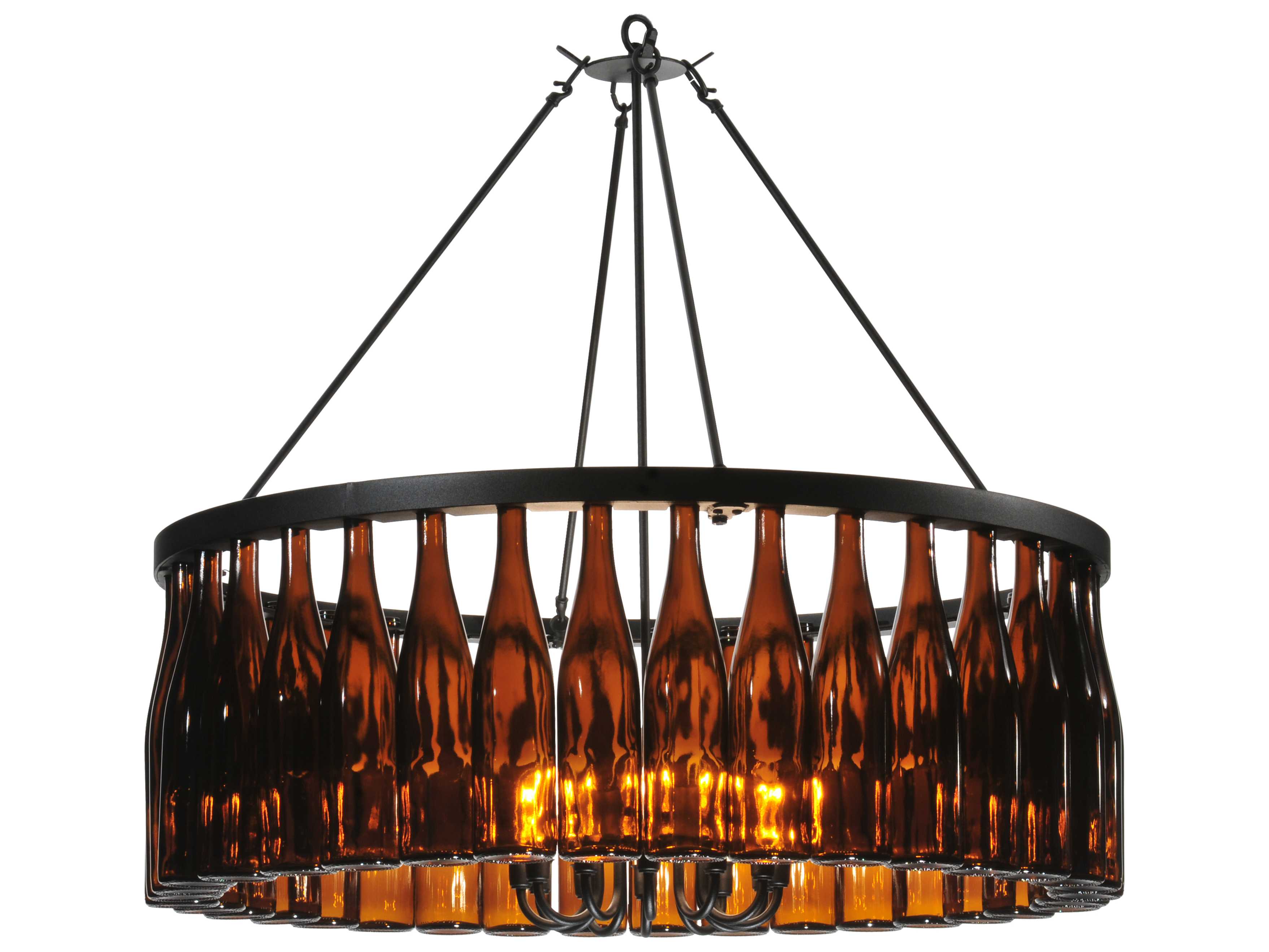 Meyda Tuscan Vineyard 1-Light Black Glass Drum Chandelier