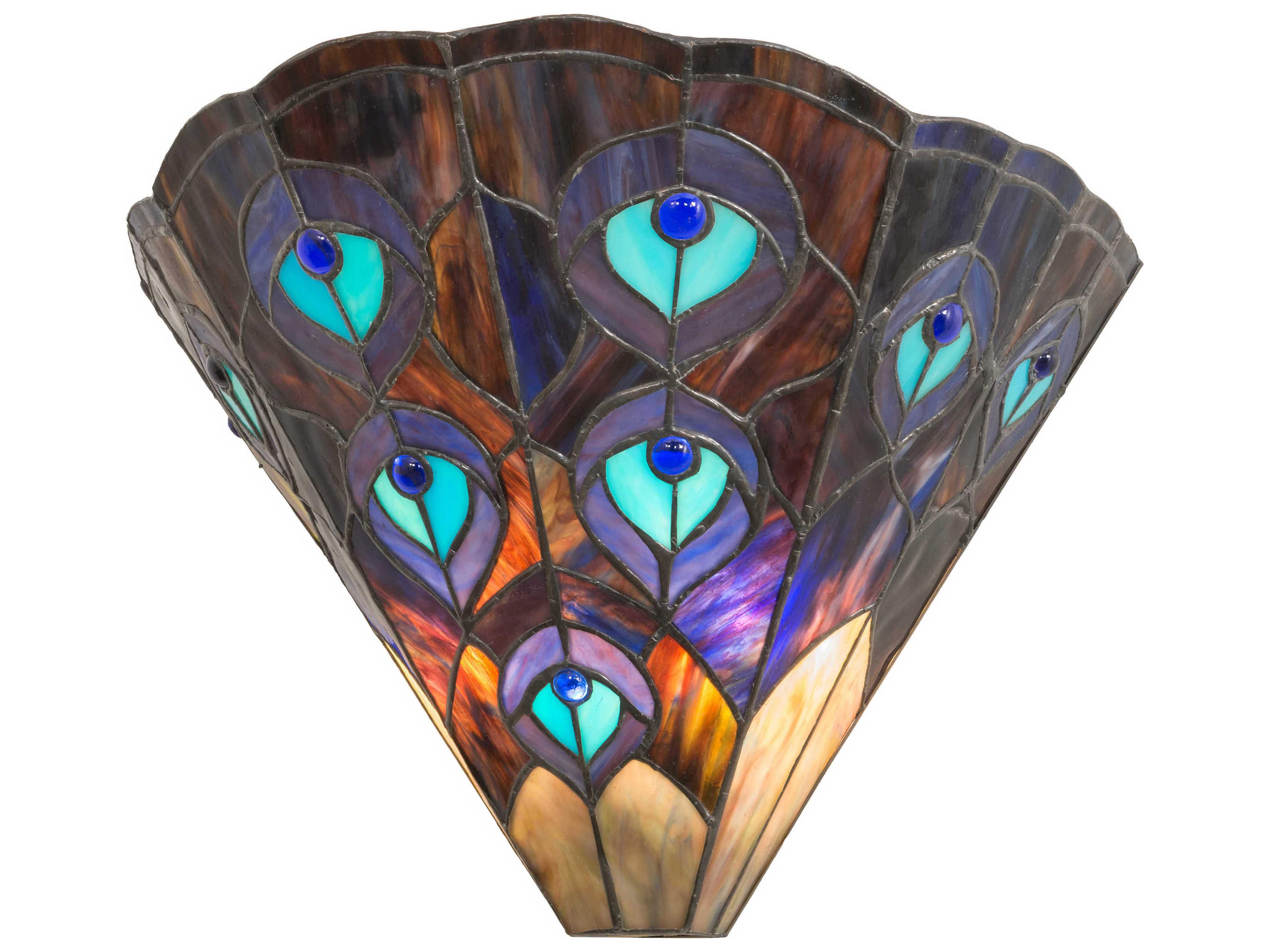 Meyda Peacock 2-Light Blue Purple Wall Sconce