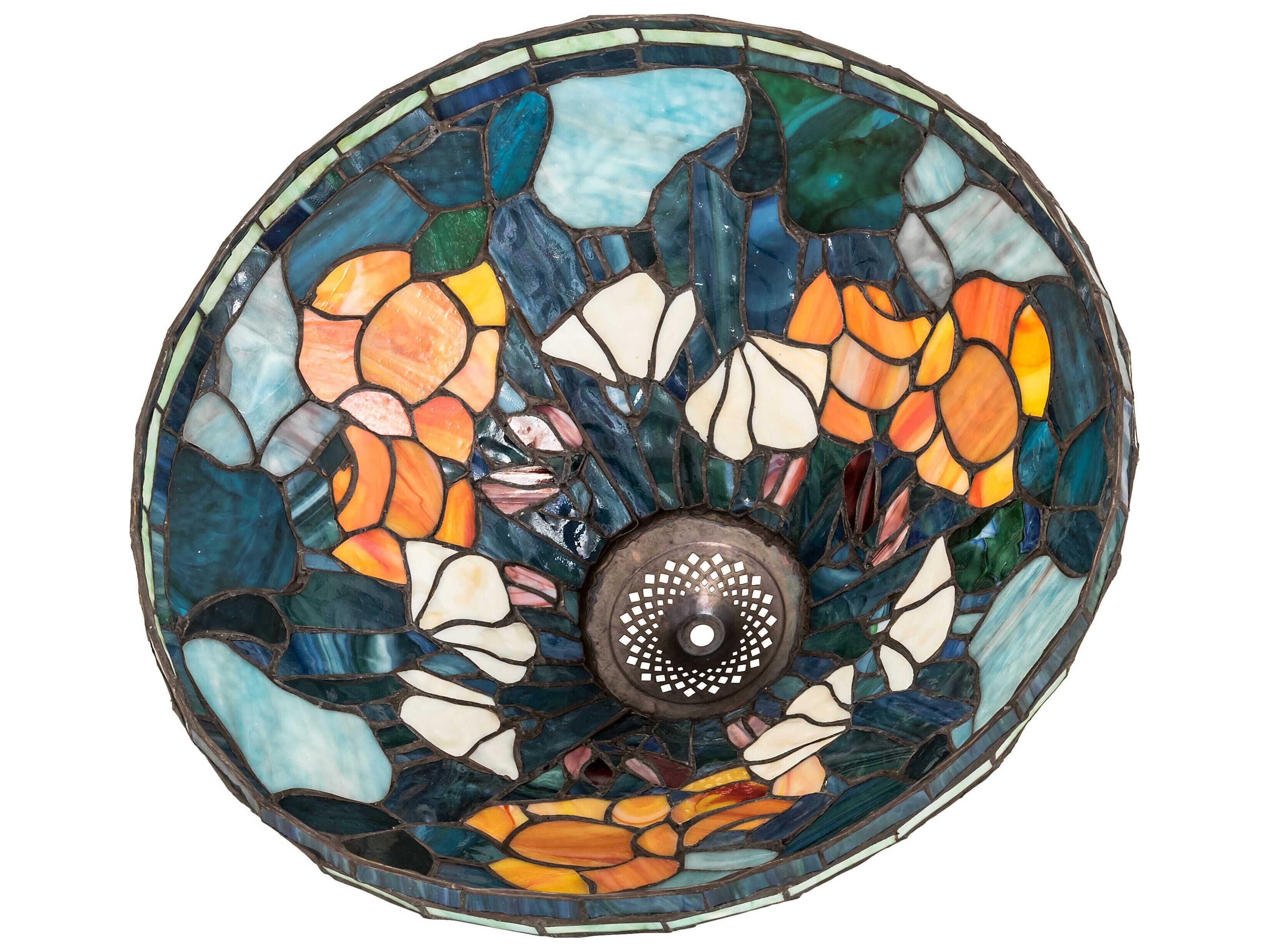 Meyda Blue 16" Tiffany Poppy Cone Shade
