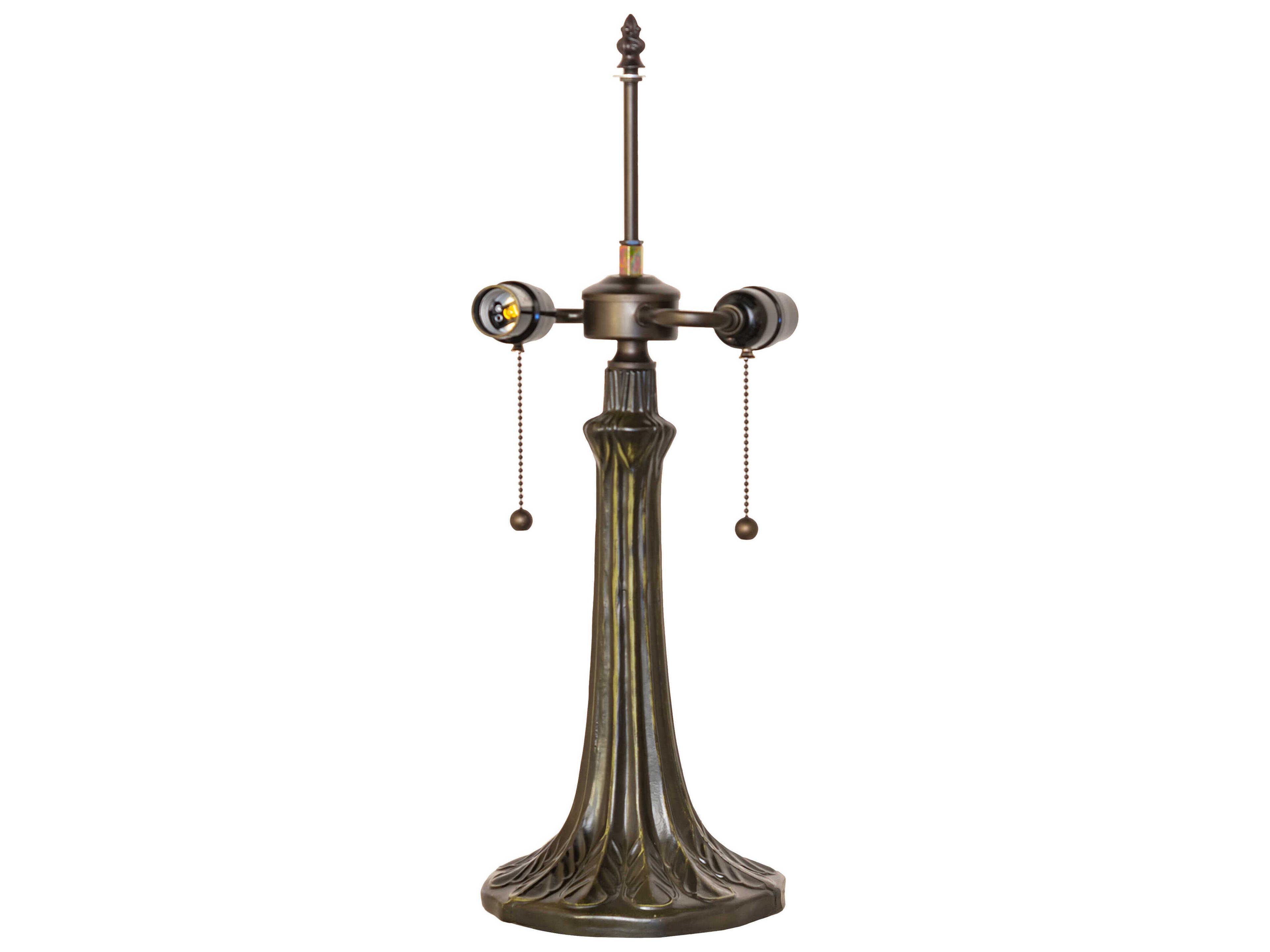 Meyda Leaf 2-Light Antique Brass Table Base