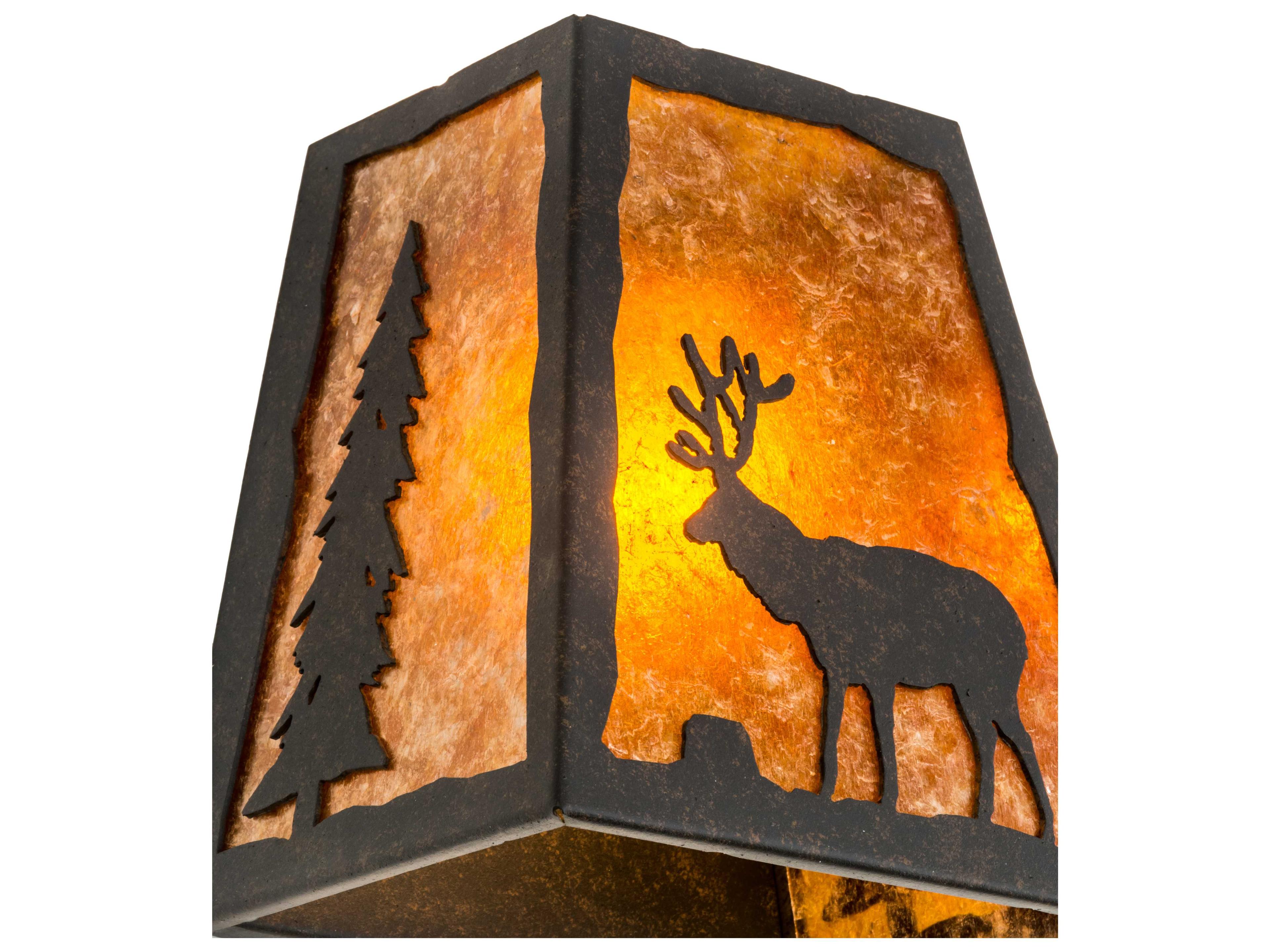 Meyda Lone Stag Chestnut amber Orange Wall Sconce