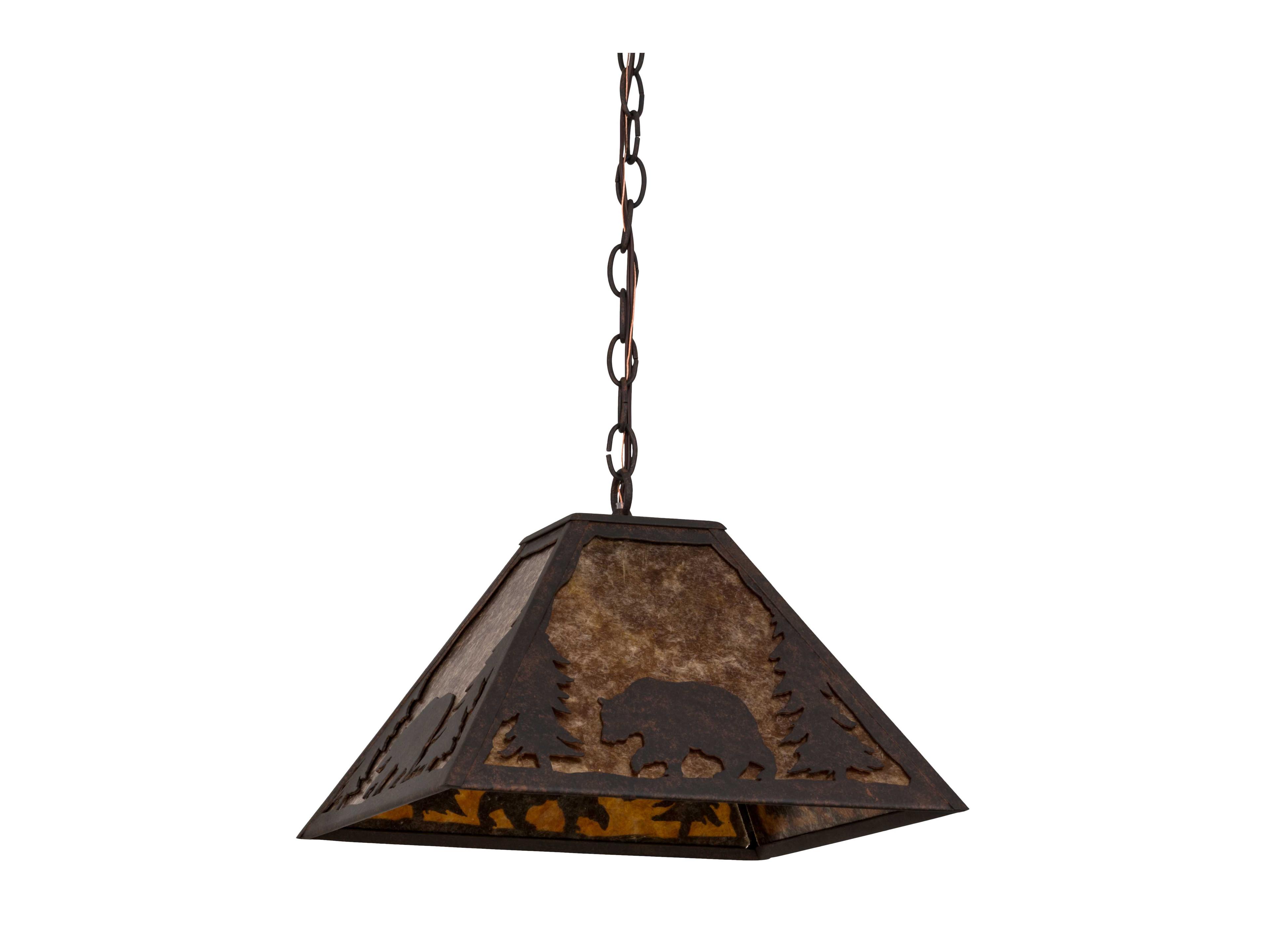 Meyda Lone Bear 1-Light Cajun Spice amber Orange Geometric Pendant