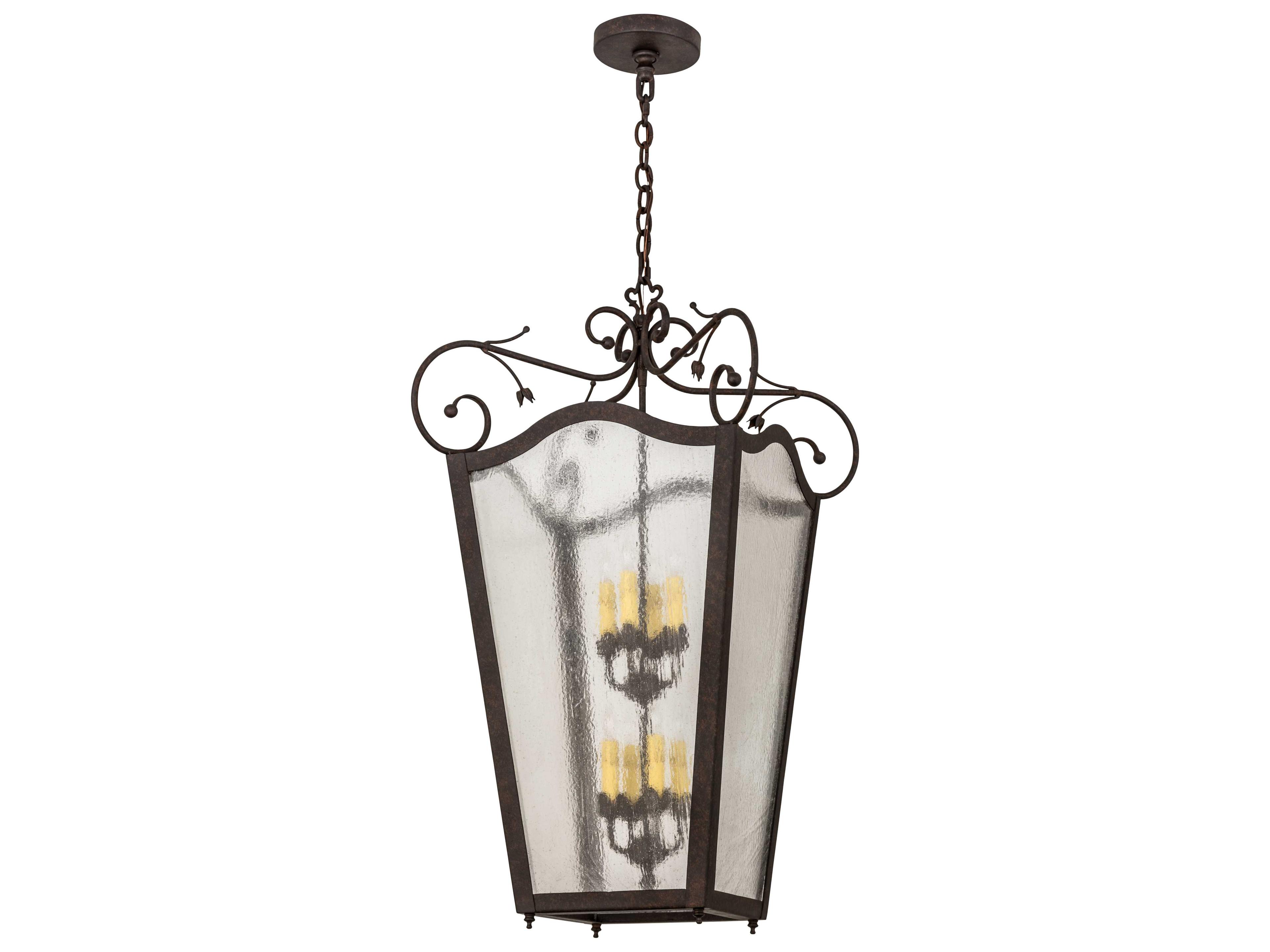 Meyda Tessa Cajun Spice clear Seedy Glass Black Tiered Pendant