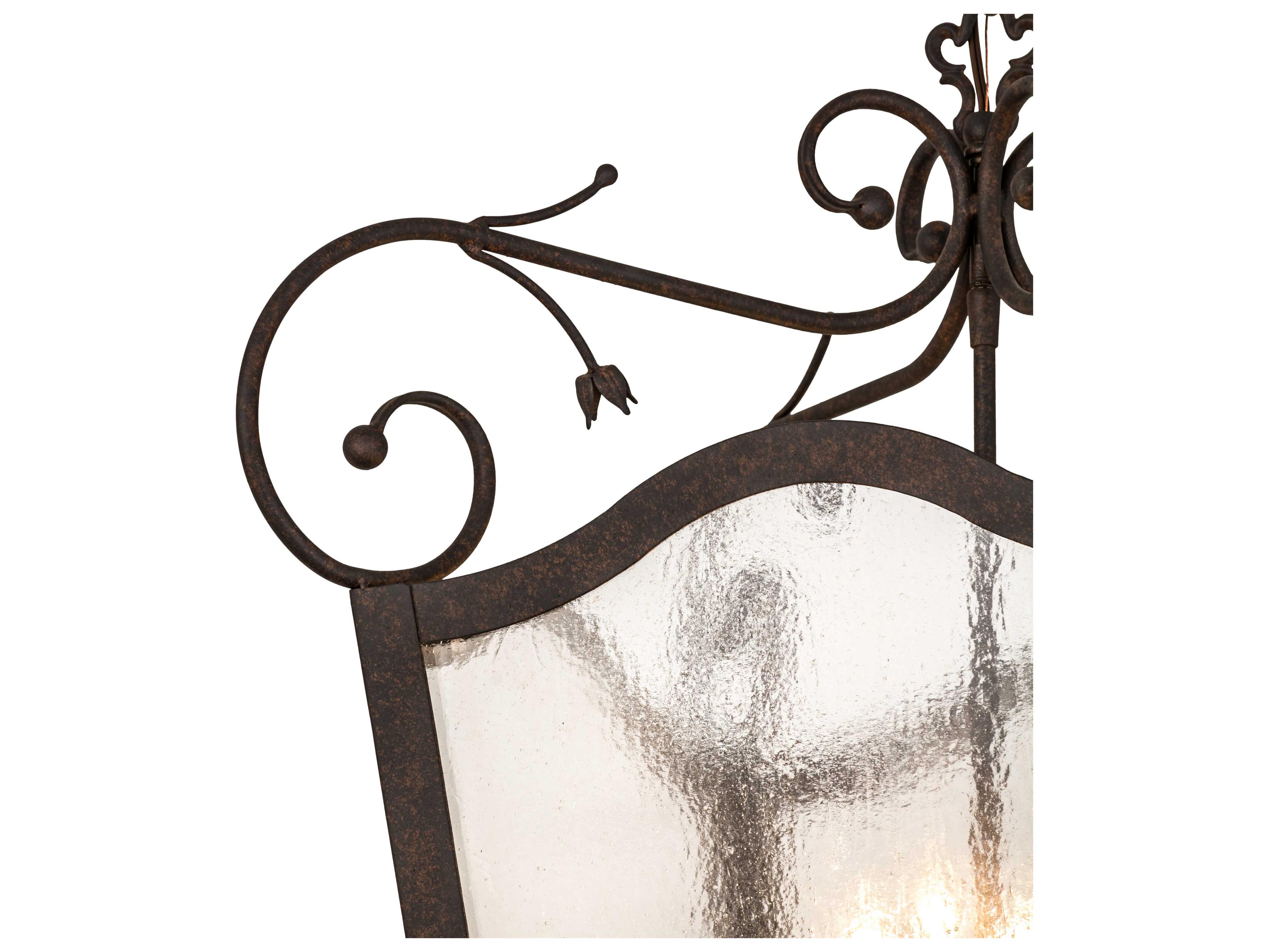 Meyda Tessa Cajun Spice clear Seedy Glass Black Tiered Pendant