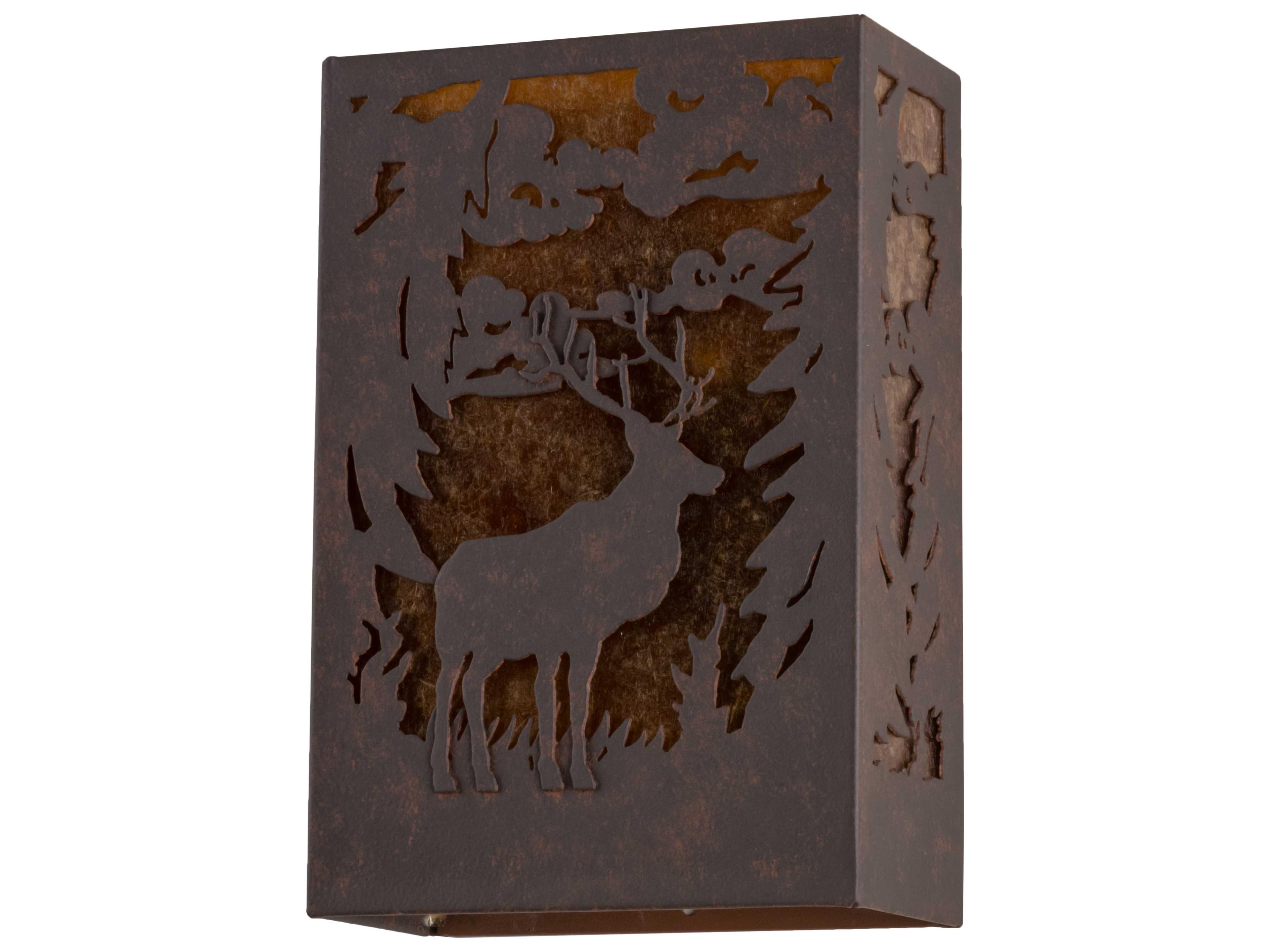 Meyda Deer Cajun Spice amber Orange Wall Sconce