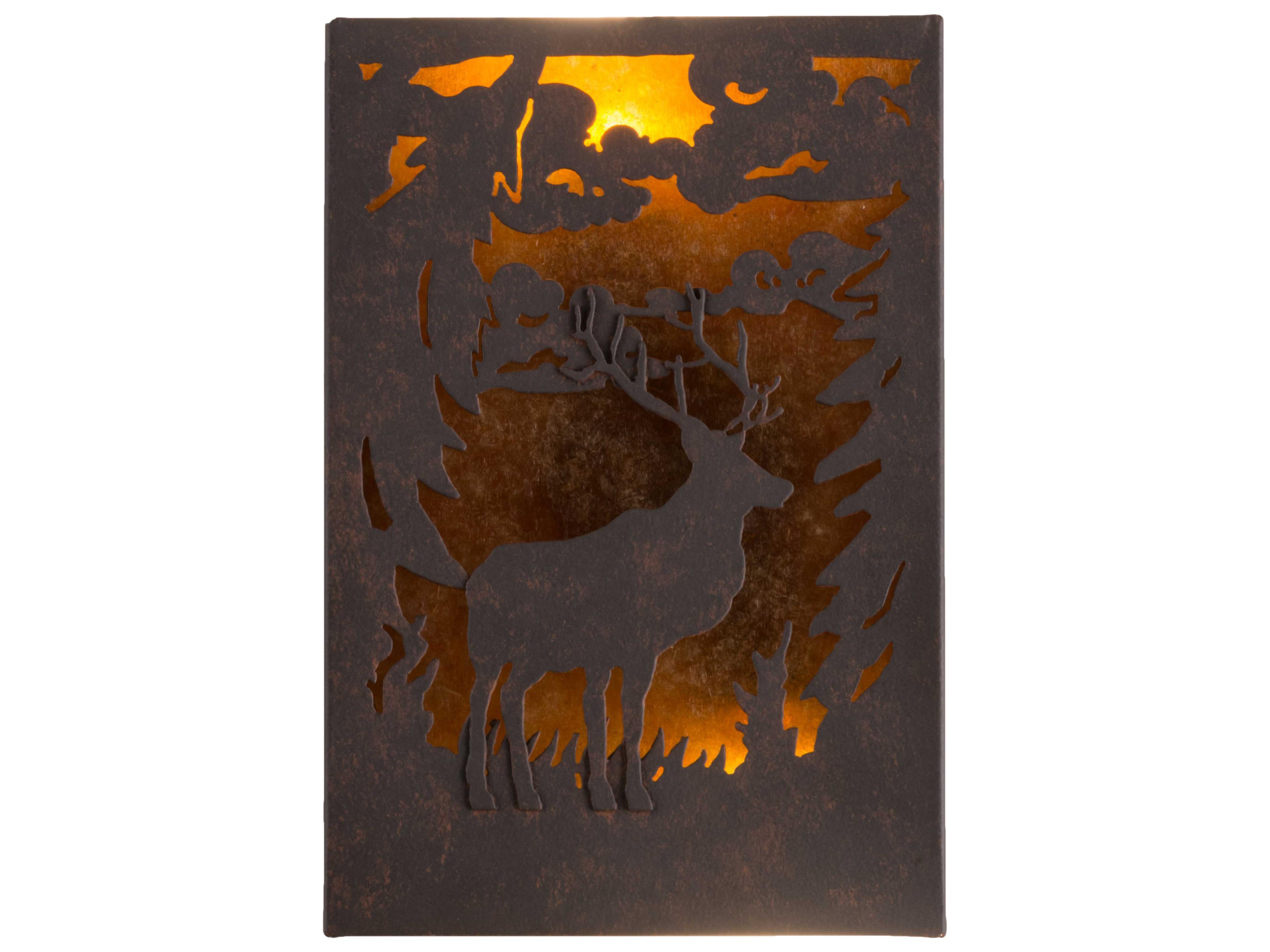 Meyda Deer Cajun Spice amber Orange Wall Sconce