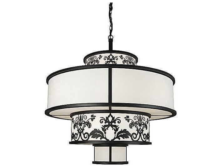 Meyda Clarabella 16-Light Black Glass Tiered Pendant