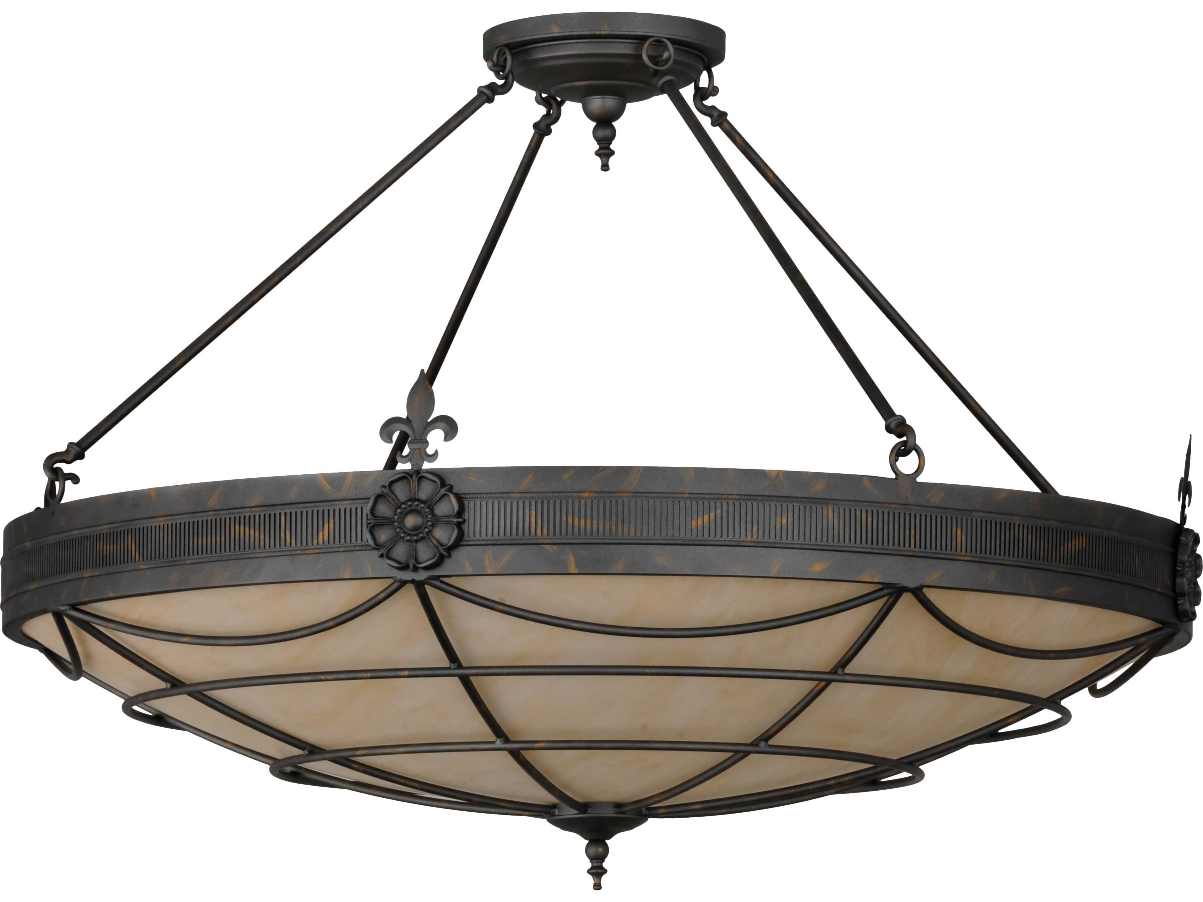 Meyda Halcyon French Bronze caramel Onyx Bowl Pendant