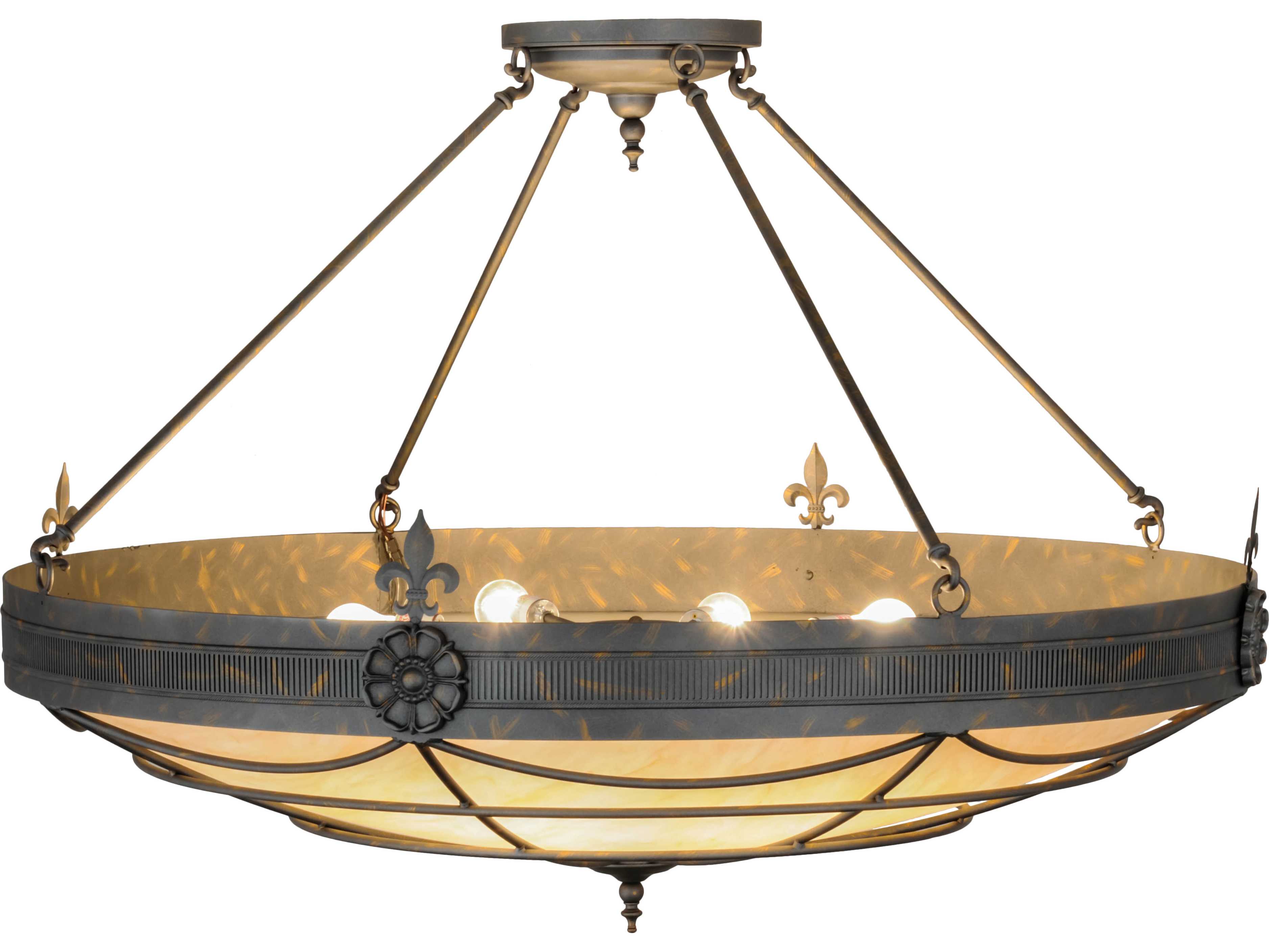 Meyda Halcyon French Bronze caramel Onyx Bowl Pendant