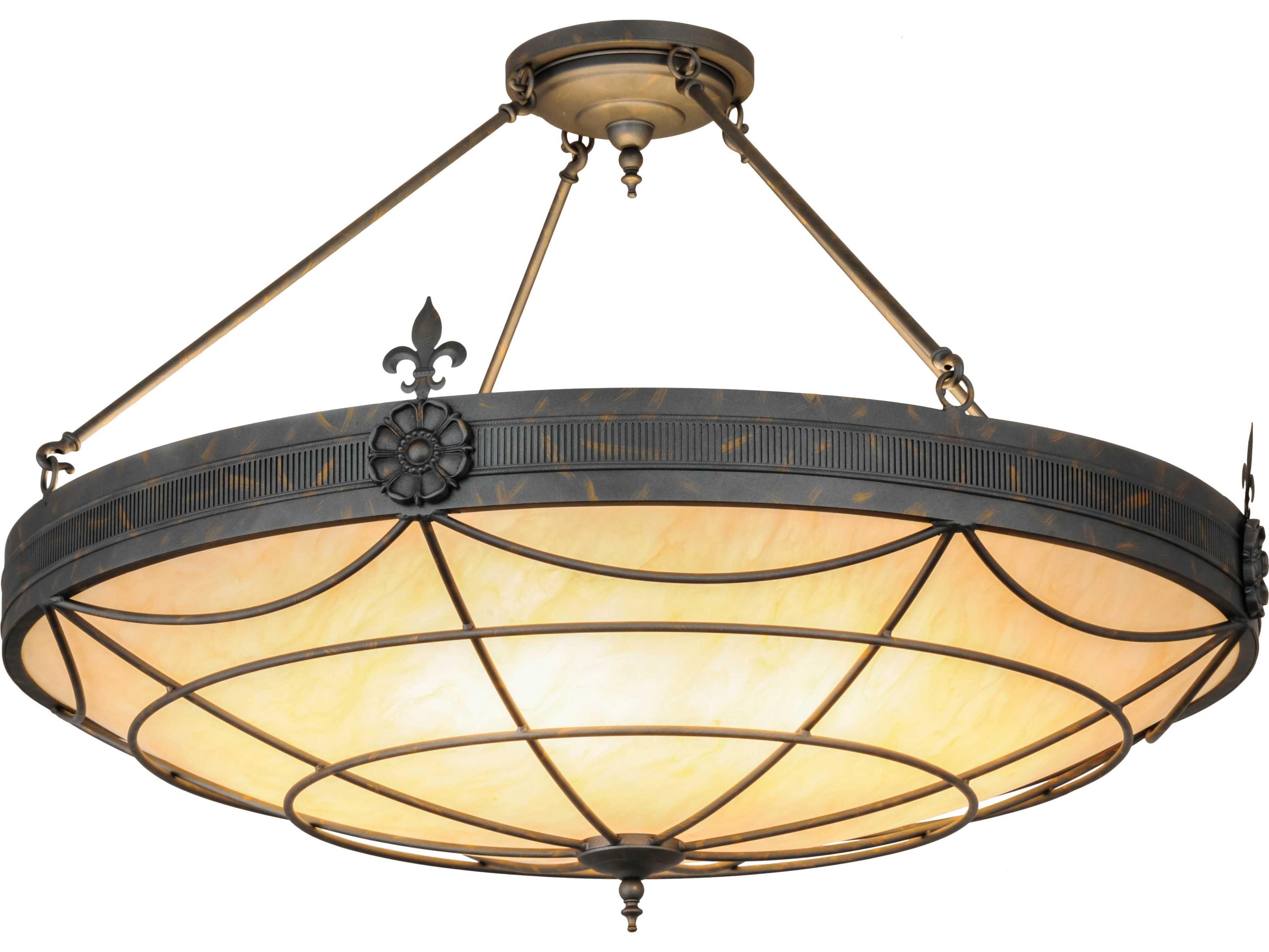 Meyda Halcyon French Bronze caramel Onyx Bowl Pendant