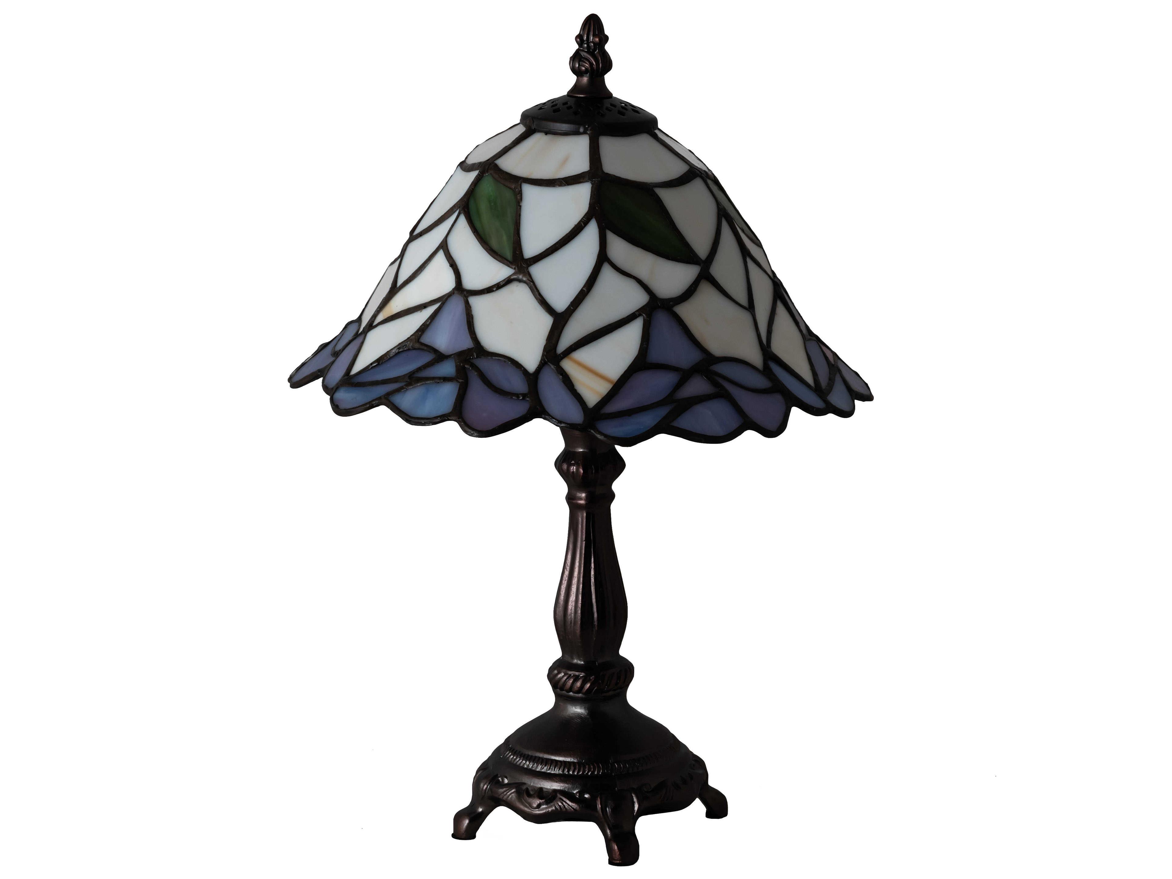 Meyda Daffodil Glass Tiffany Mahogany Bronze Table Lamp