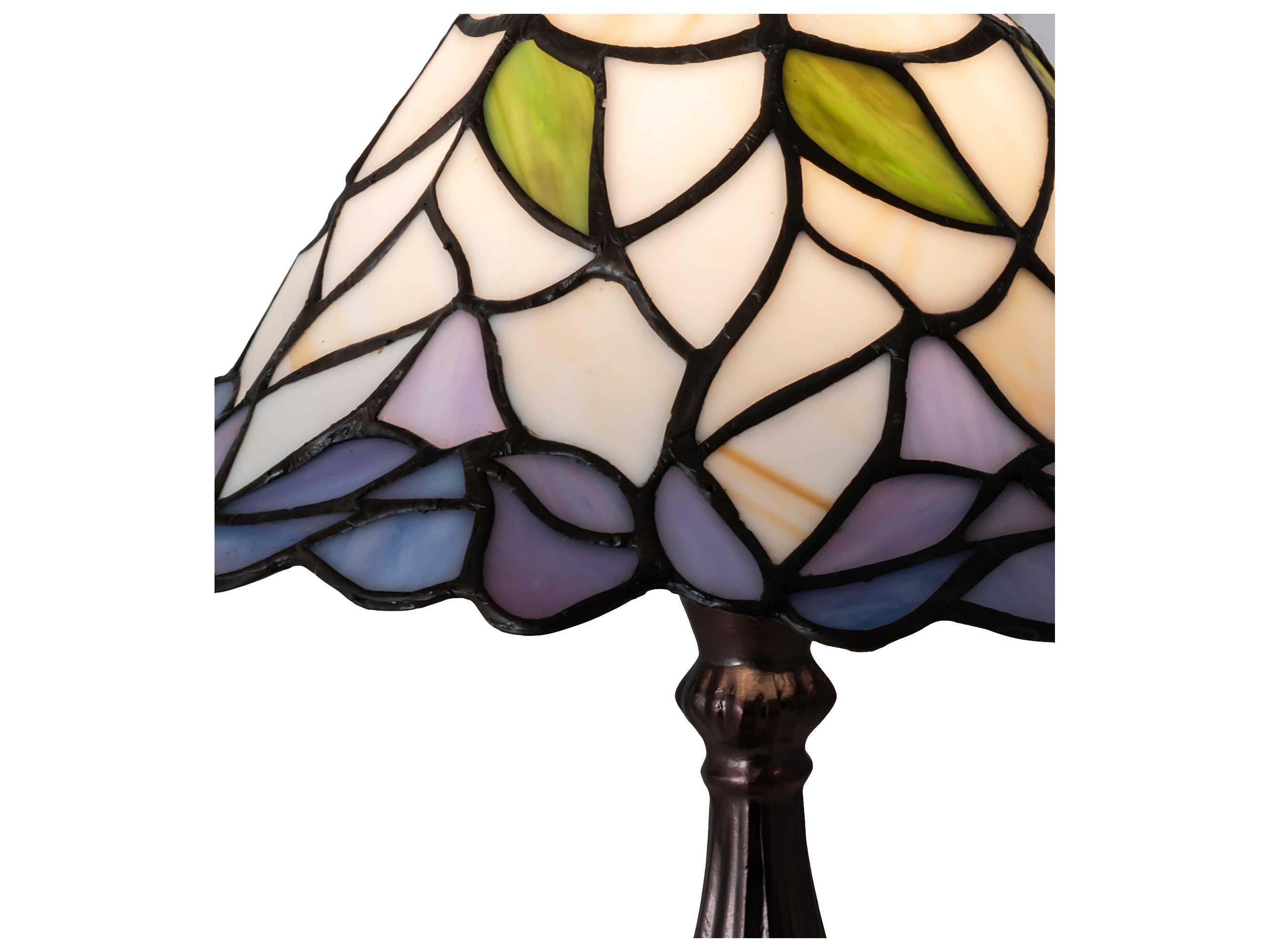 Meyda Daffodil Glass Tiffany Mahogany Bronze Table Lamp