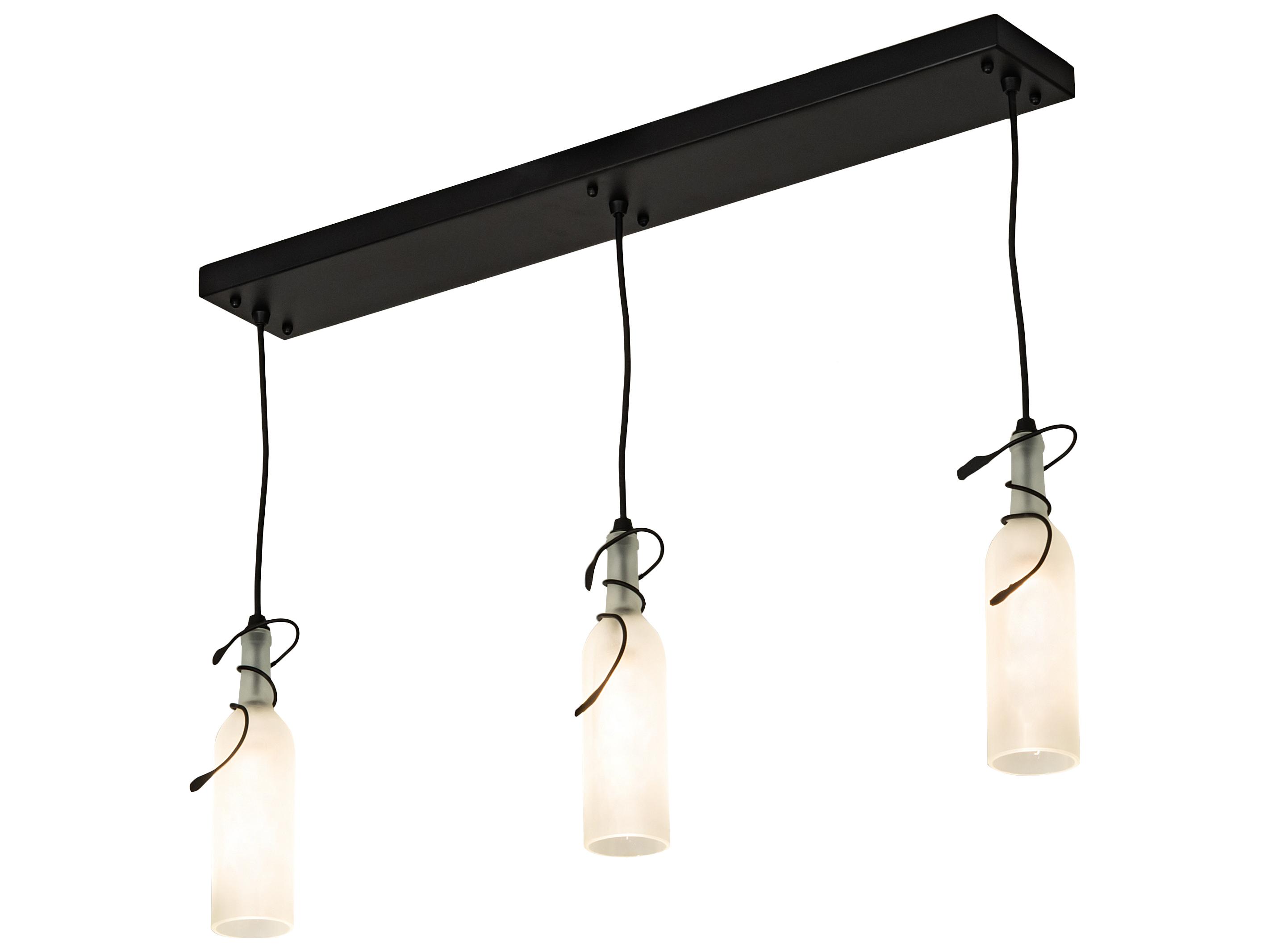 Meyda Tuscan Vineyard 3-Light Black Frost Clear White Glass Island Pendant