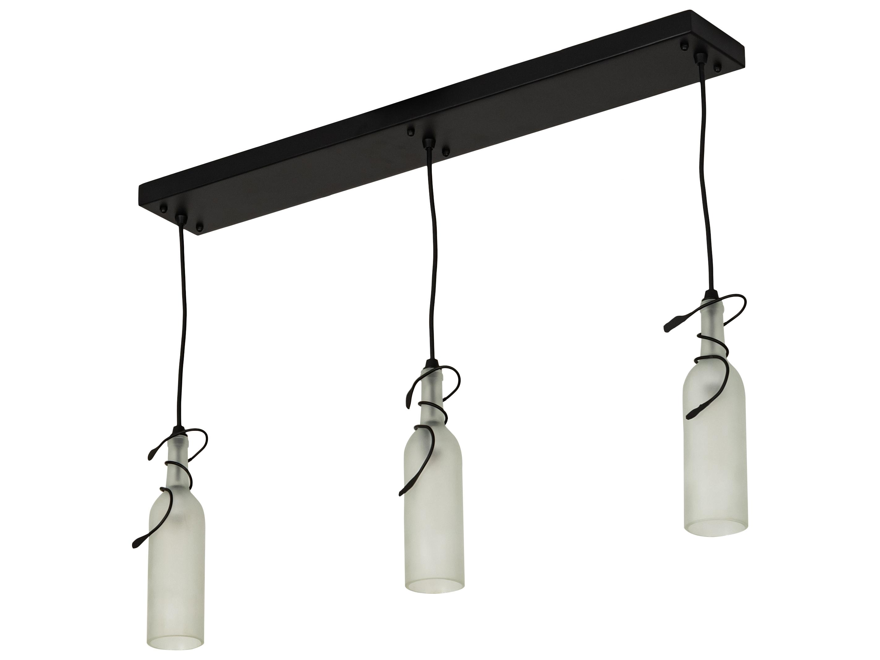 Meyda Tuscan Vineyard 3-Light Black Frost Clear White Glass Island Pendant