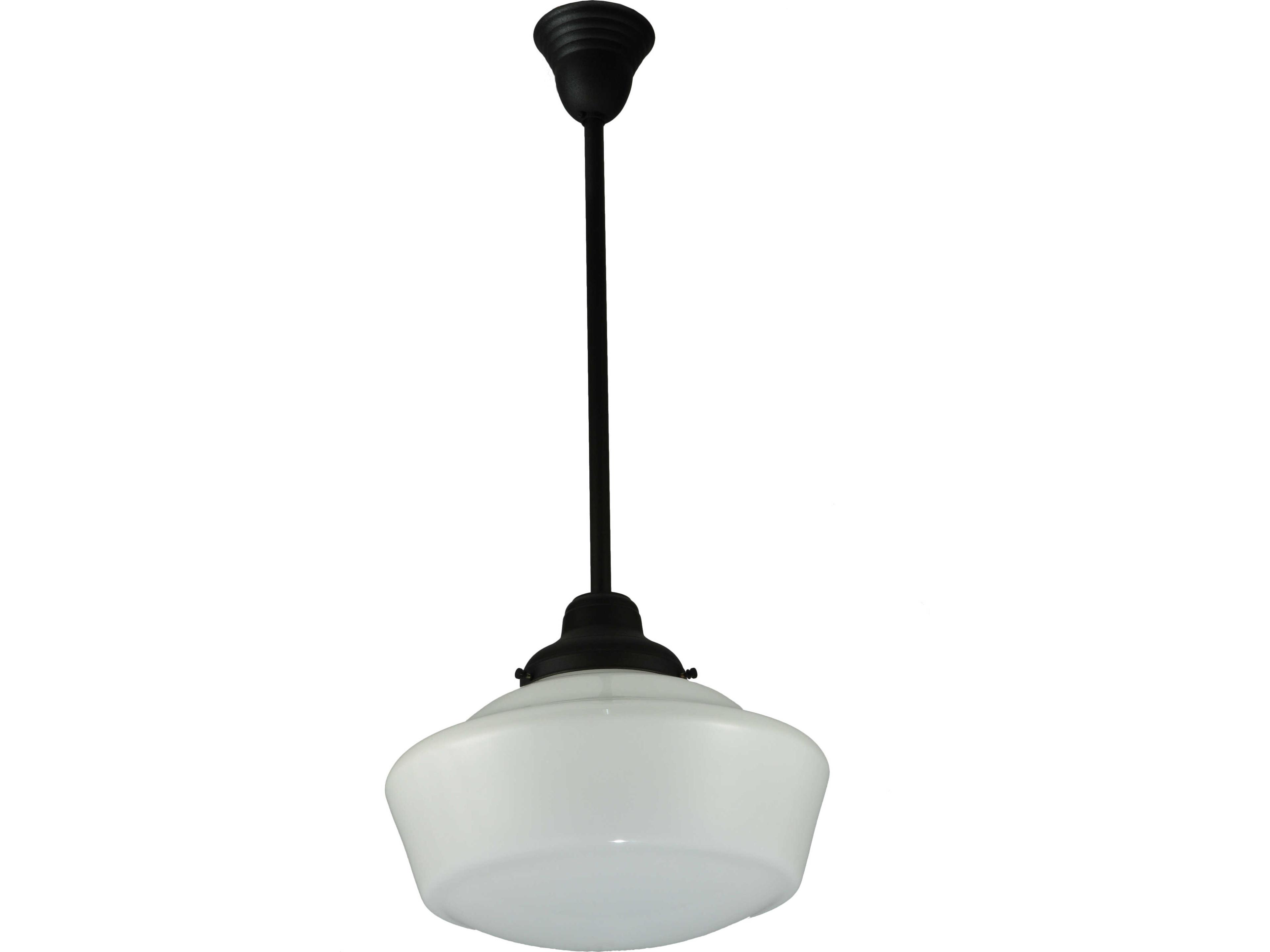Meyda Revival 1-Light White Opal Glass Black Pendant