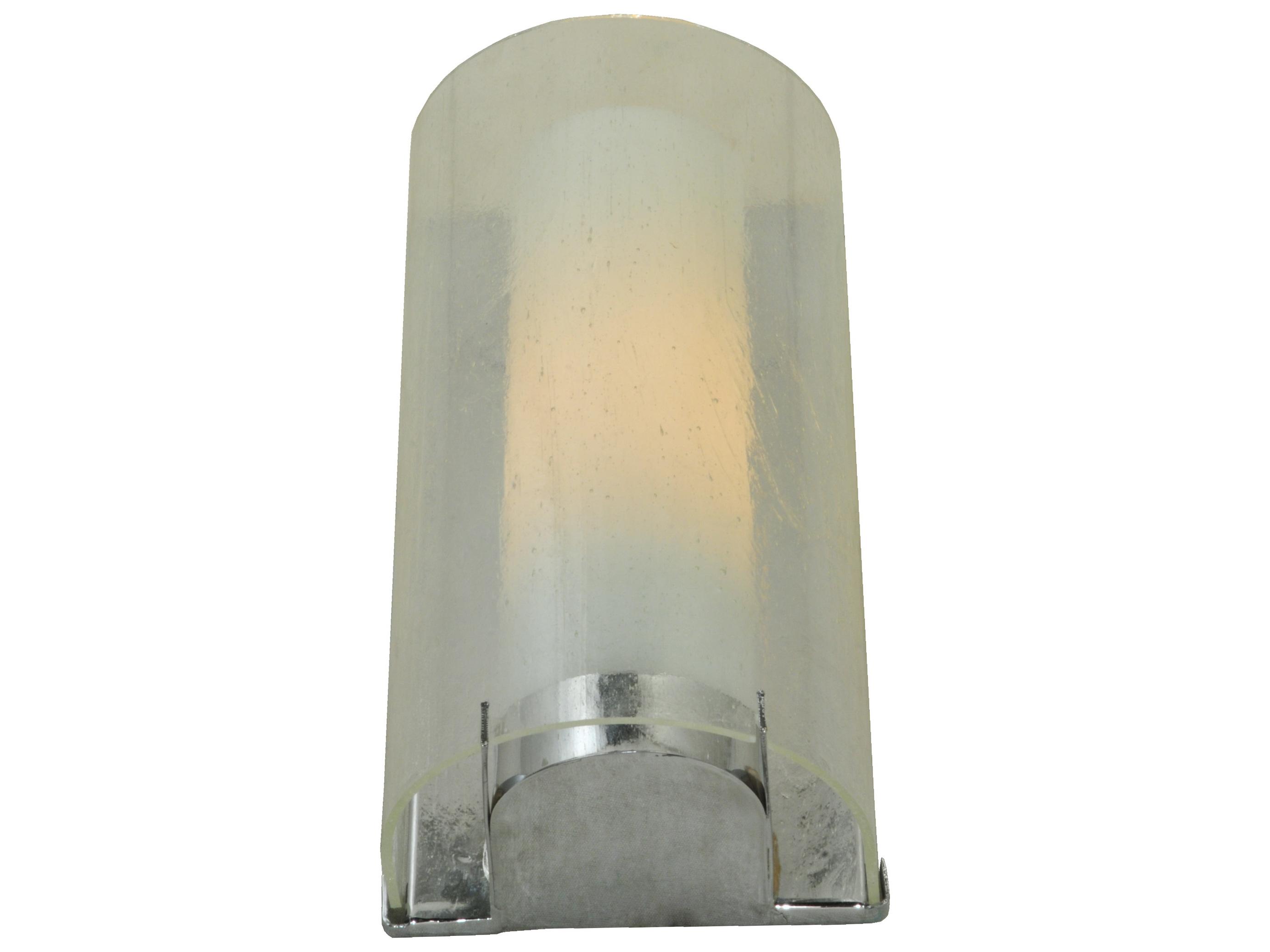 Meyda Cilindro 1-Light Nickel Clear Glass Wall Sconce