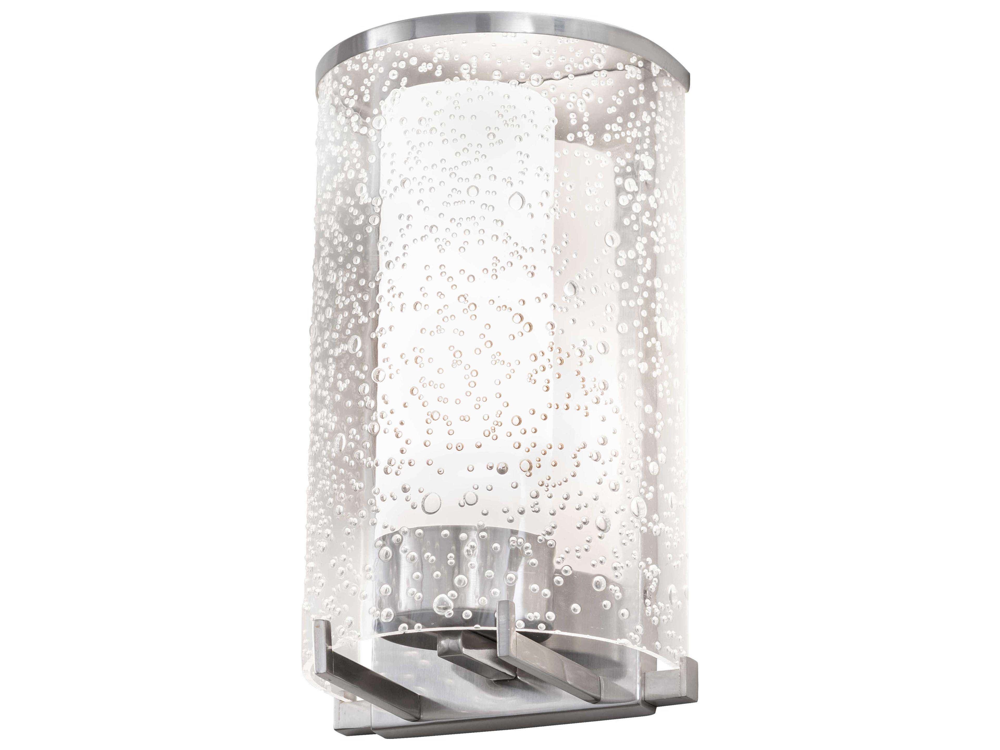 Meyda Cilindro 1-Light Nickel Clear Glass Wall Sconce