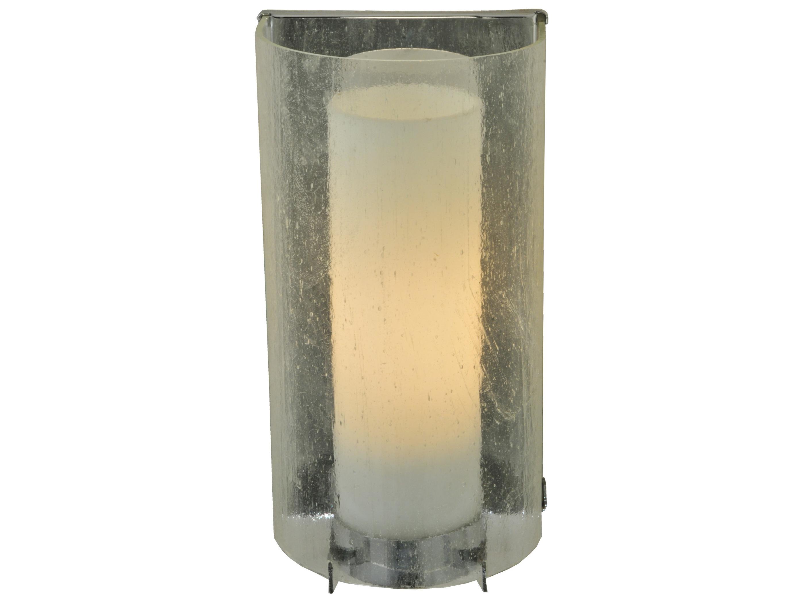 Meyda Cilindro 1-Light Nickel Clear Glass Wall Sconce