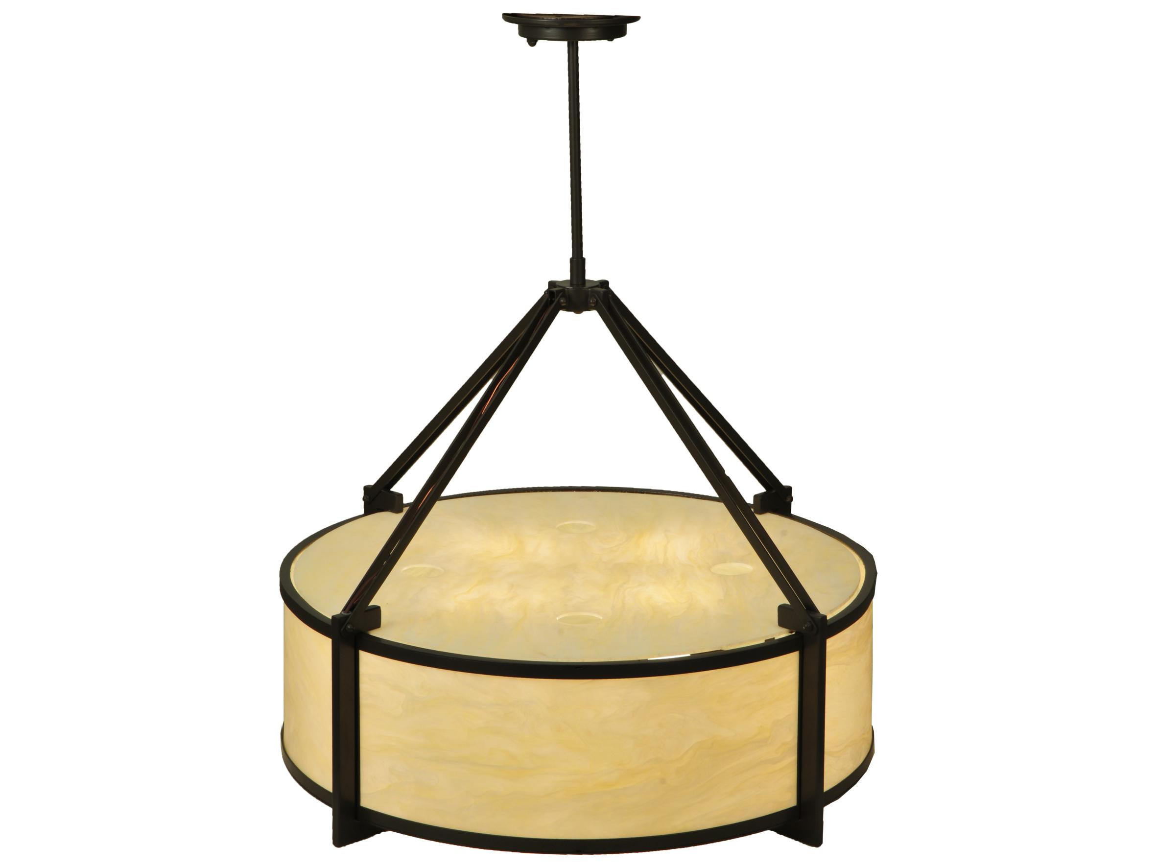 Meyda Cilindro 4-Light Timeless Bronze Drum Pendant