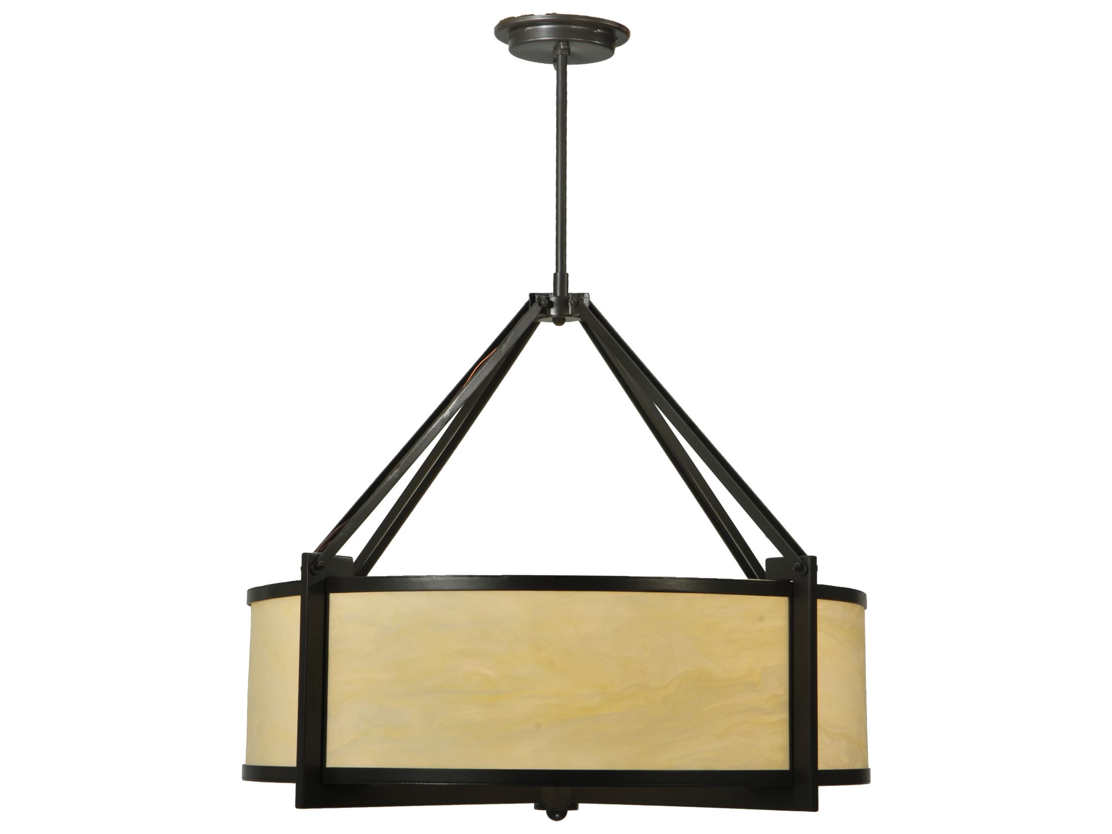 Meyda Cilindro 4-Light Timeless Bronze Drum Pendant