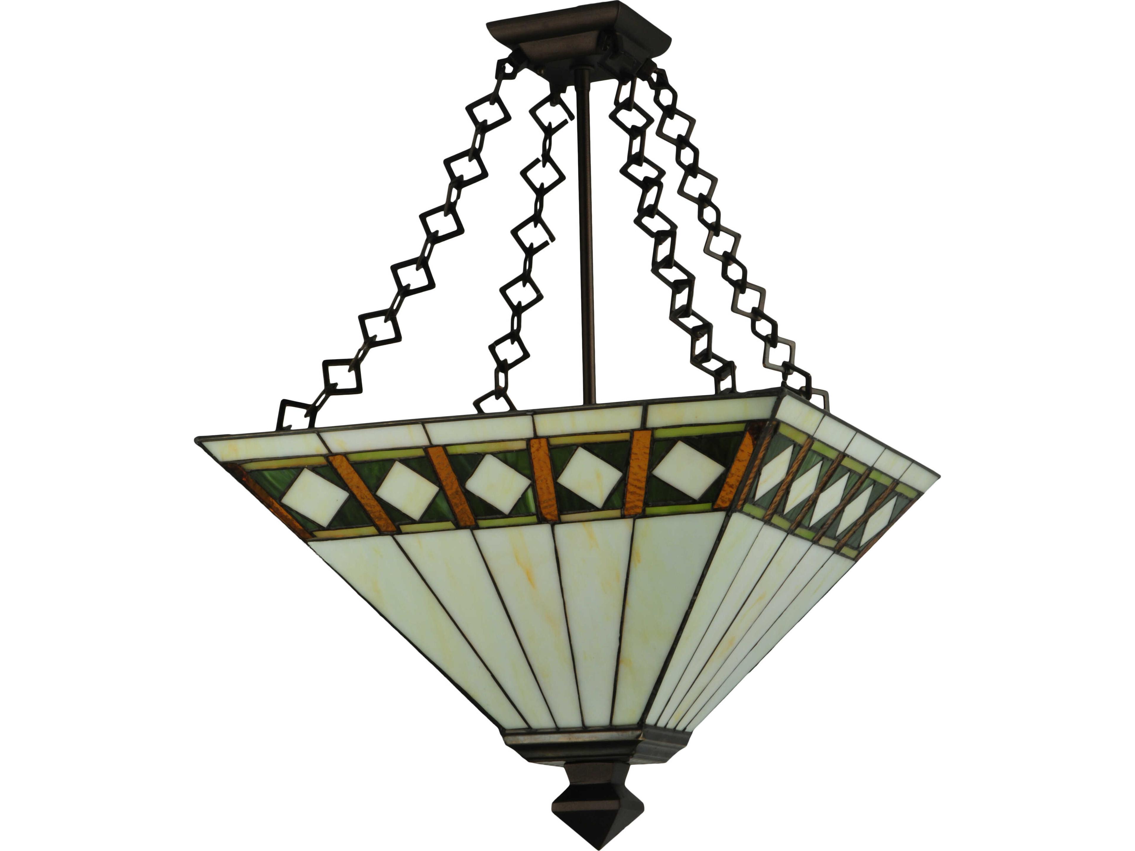 Meyda Diamond Band Mission 2-Light Black Traditional Semi Flush Mount