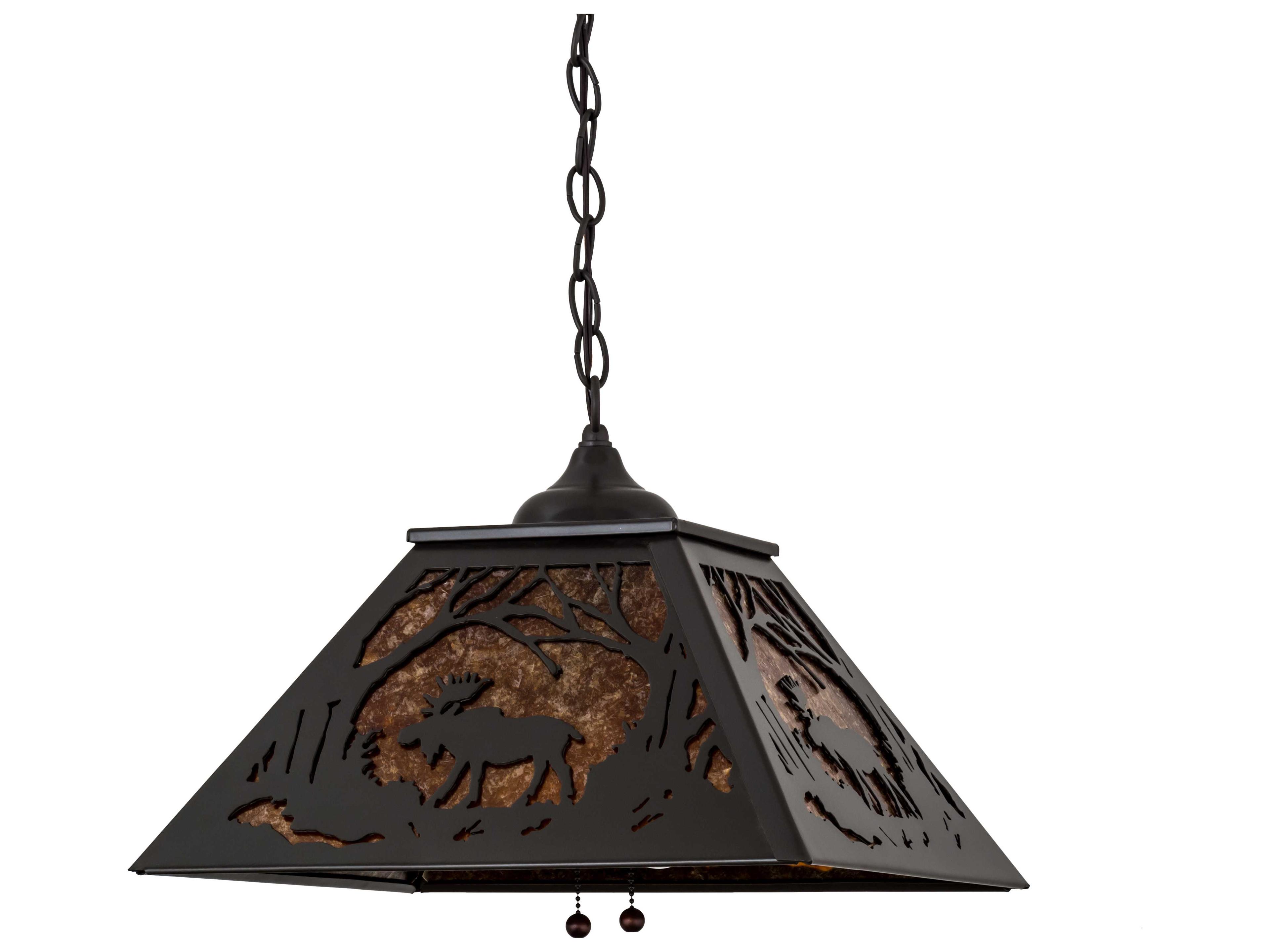 Meyda Moose At Dawn 2-Light Timeless Bronze amber Pendant