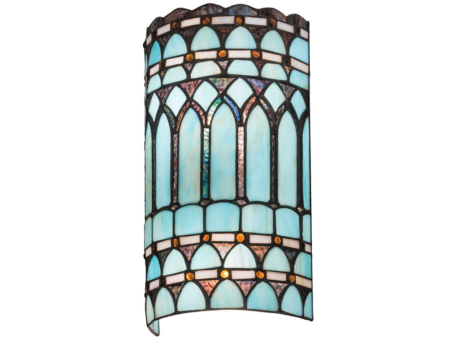 Meyda Tiffany 2-Light Black Glass Wall Sconce