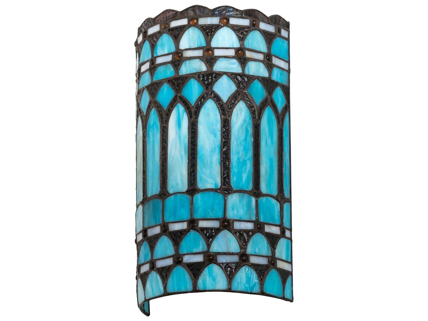 Meyda Tiffany 2-Light Black Glass Wall Sconce