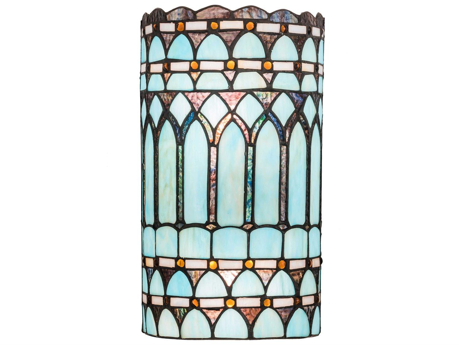 Meyda Tiffany 2-Light Black Glass Wall Sconce