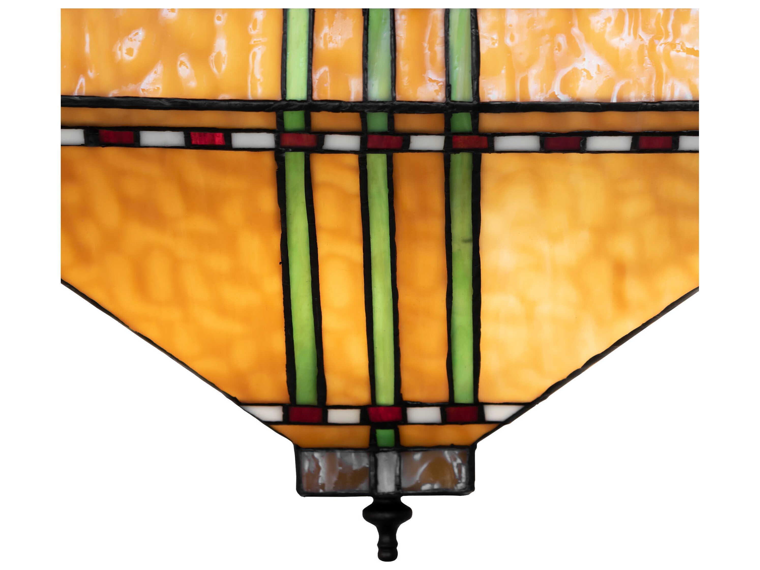 Meyda Prairie Corn 3-Light Mahogany Bronze Geometric Semi Flush Mount