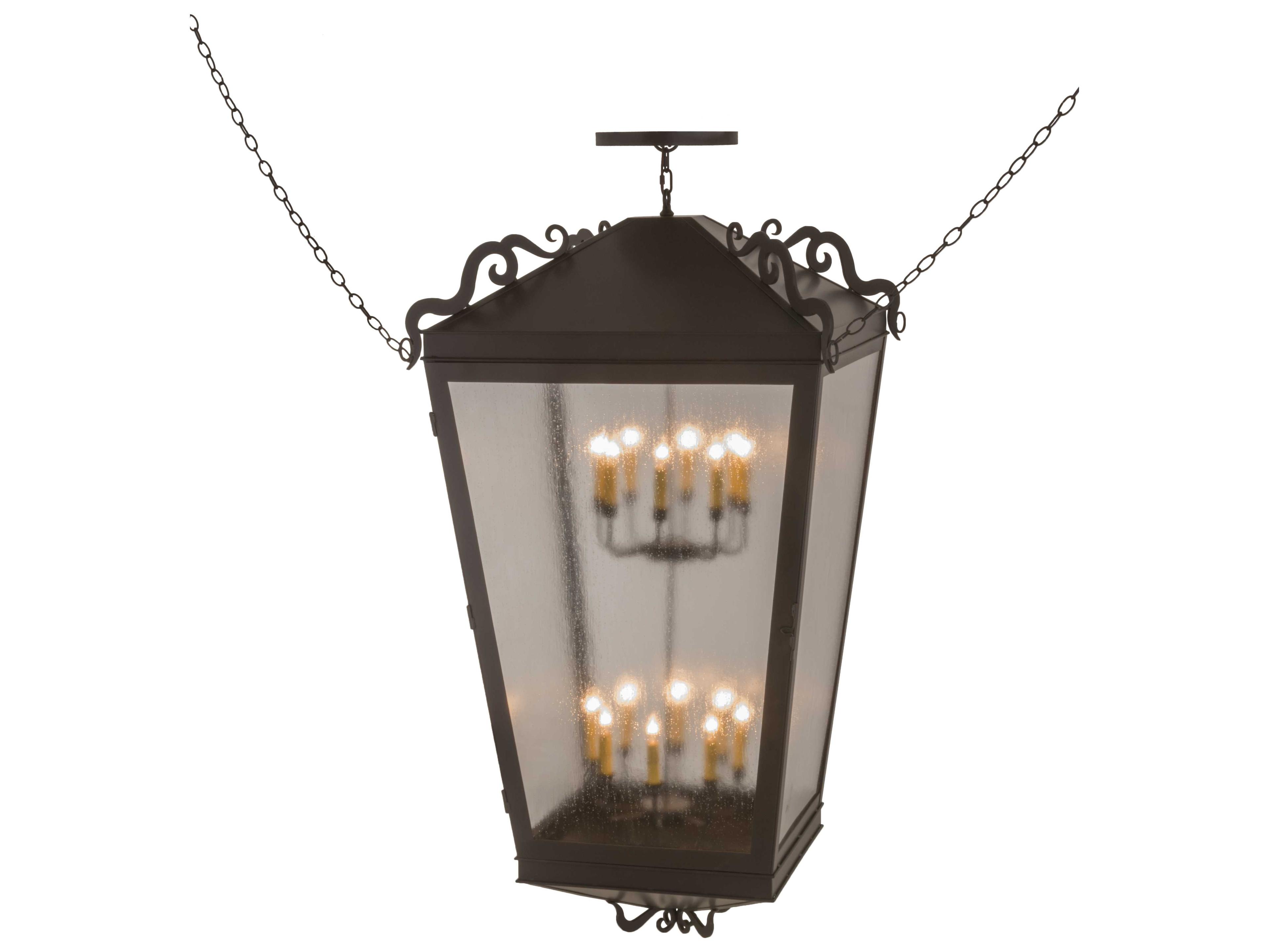 Meyda Madeline Timeless Bronze clear Seedy Acrylic Lantern Tiered Pendant