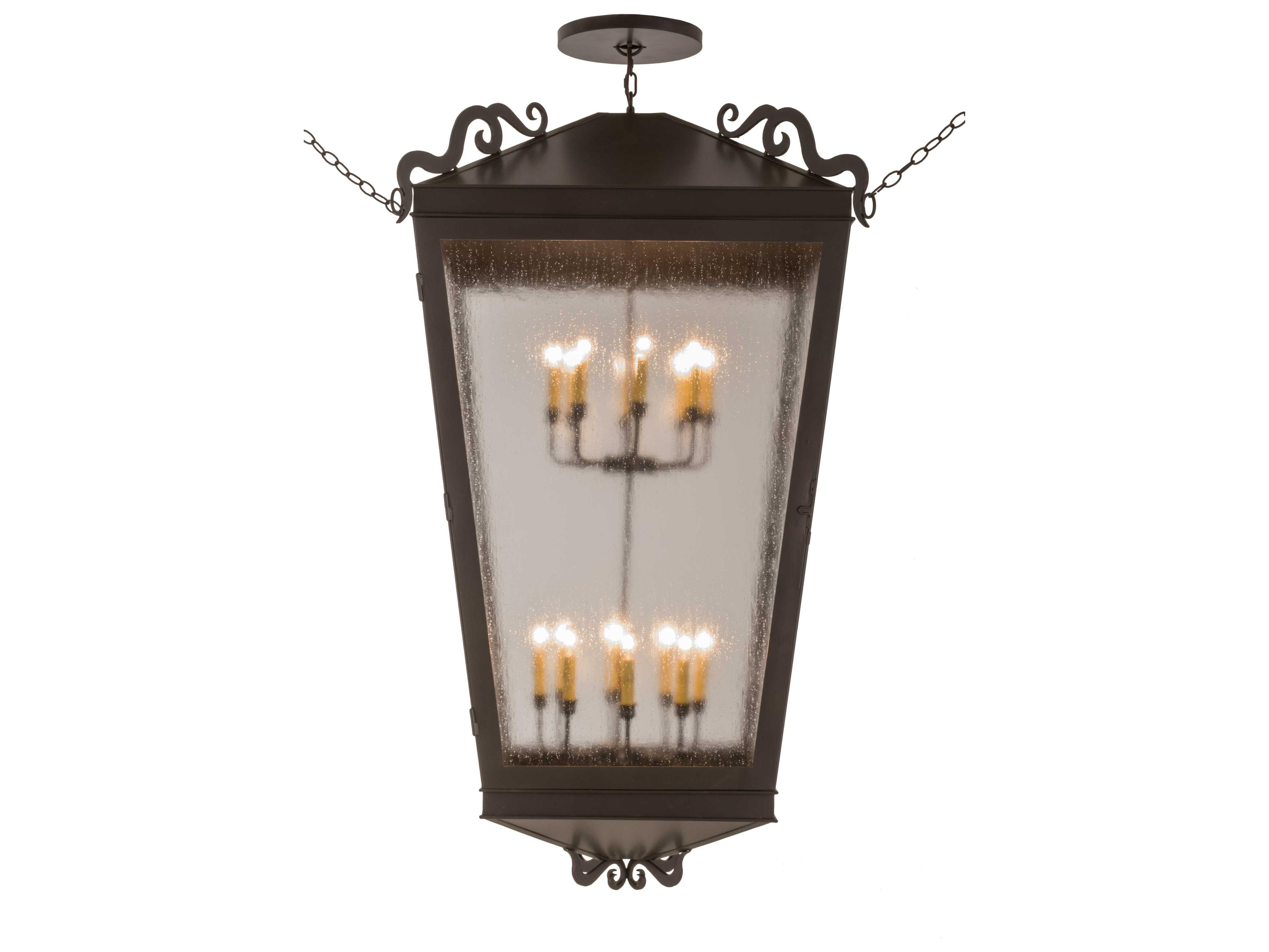 Meyda Madeline Timeless Bronze clear Seedy Acrylic Lantern Tiered Pendant