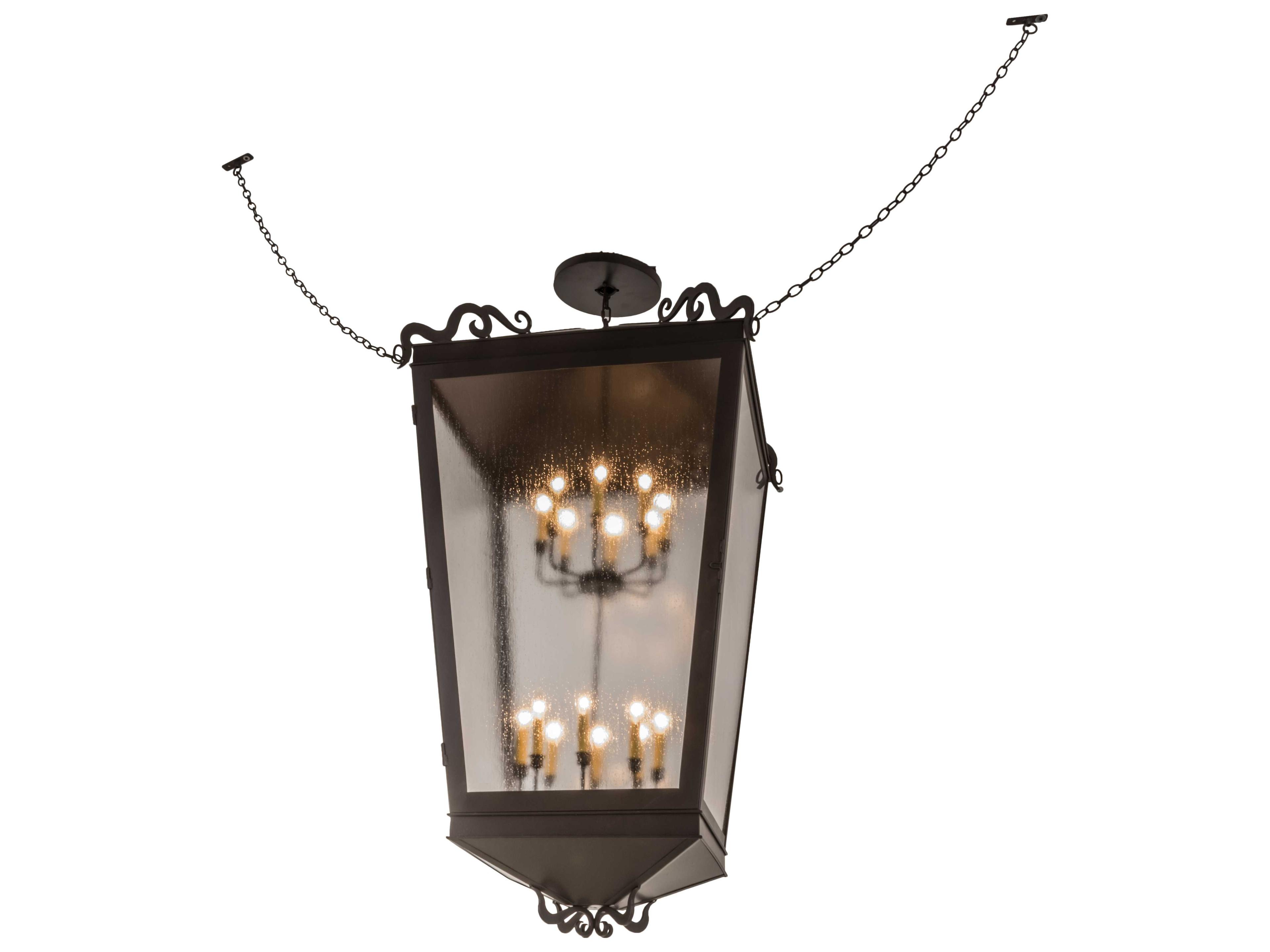 Meyda Madeline Timeless Bronze clear Seedy Acrylic Lantern Tiered Pendant
