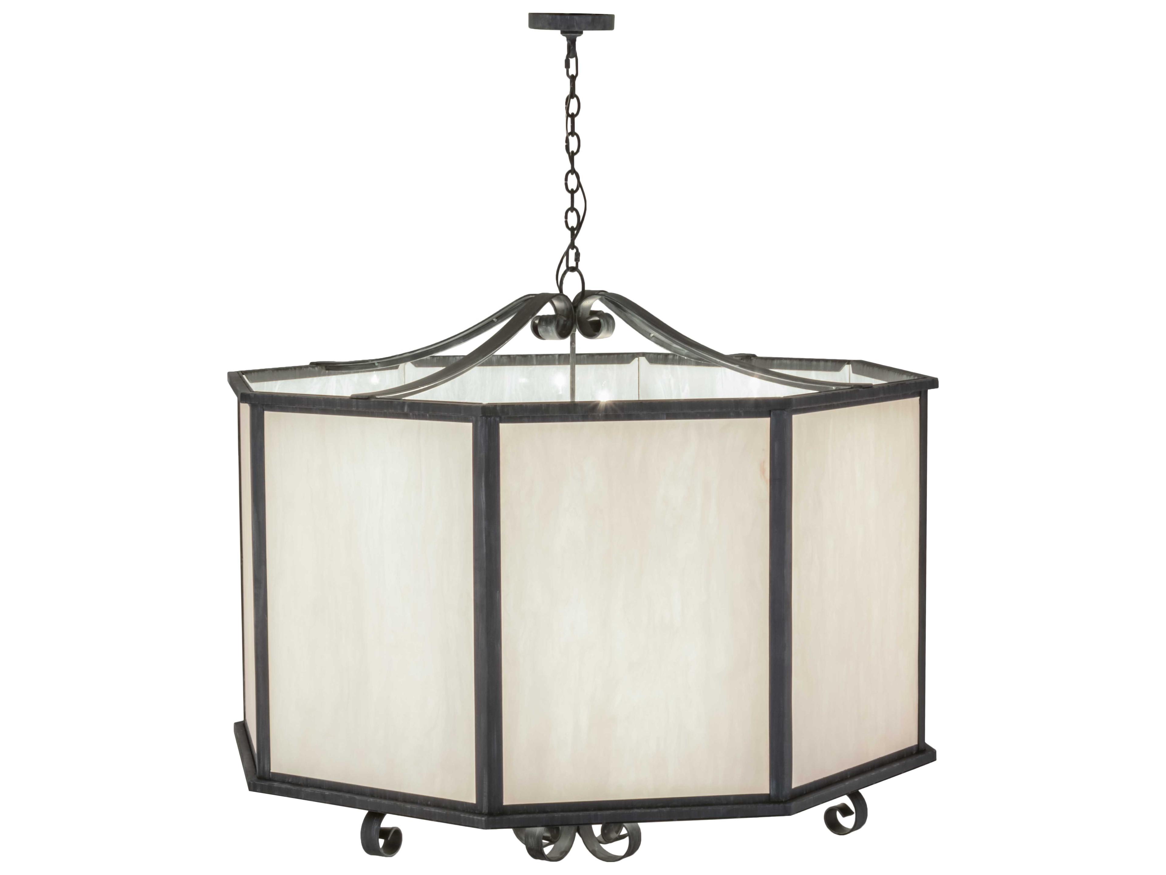 Meyda Musetta Antique Iron Gate Black Drum Pendant