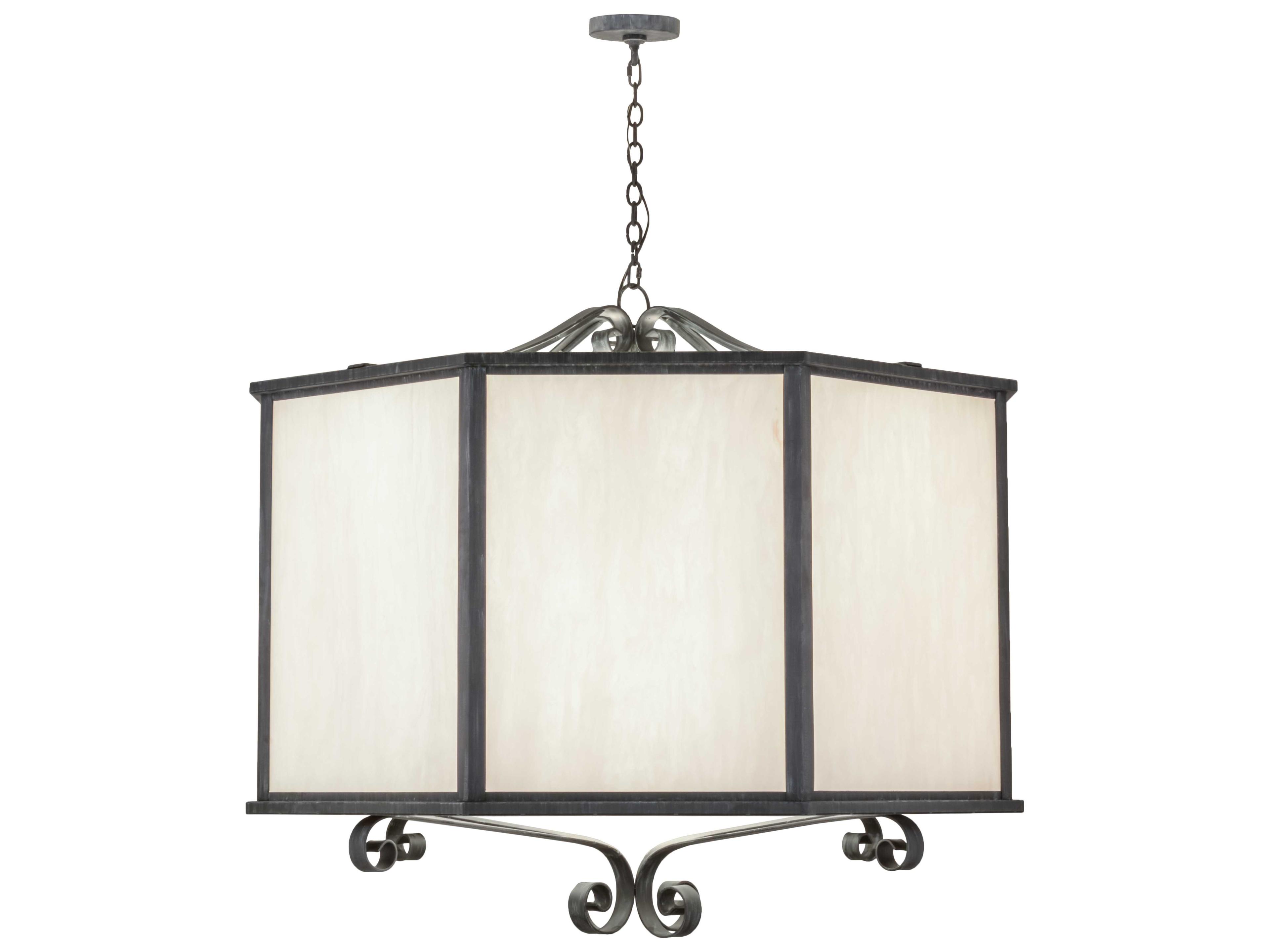 Meyda Musetta Antique Iron Gate Black Drum Pendant