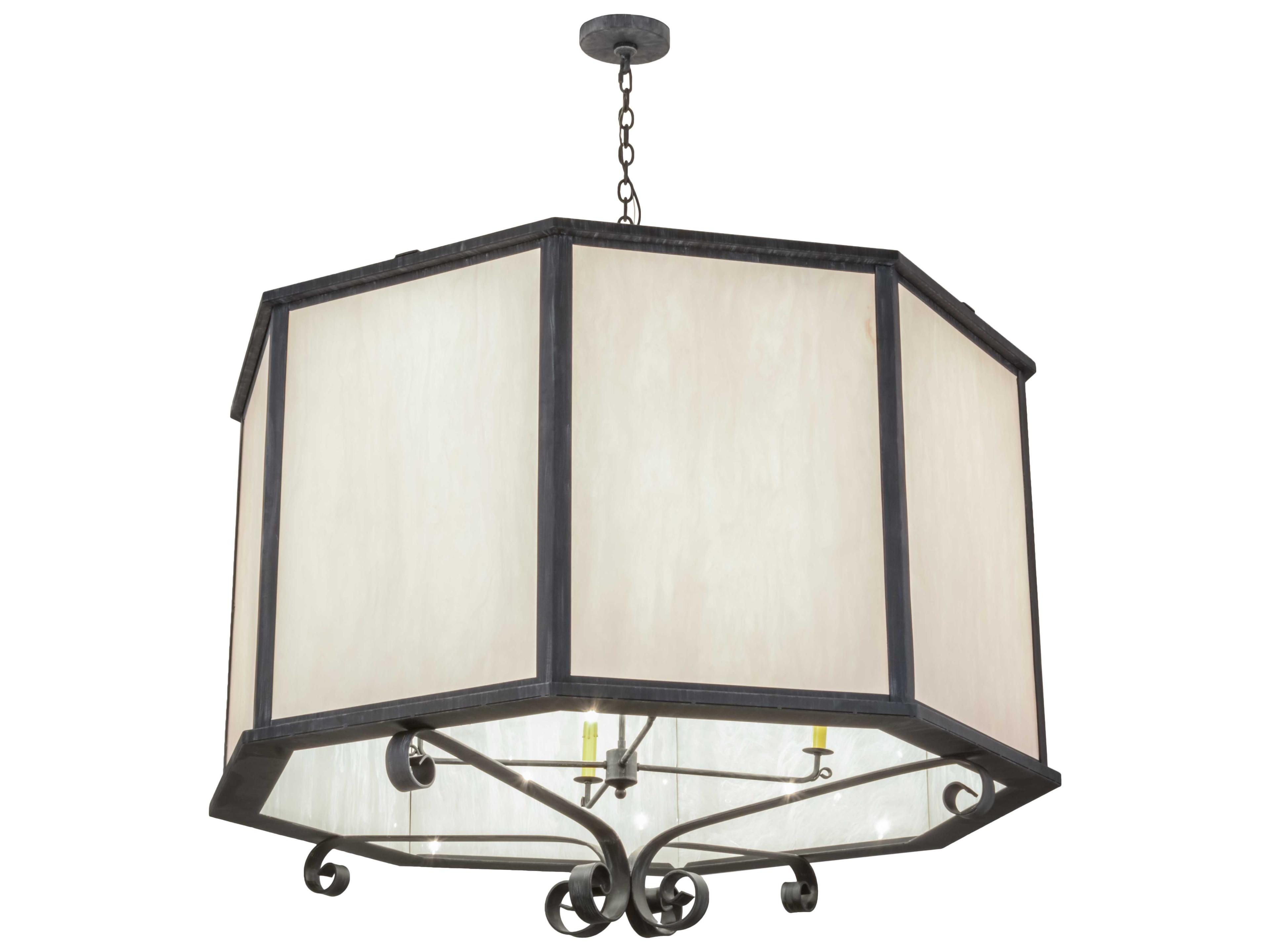 Meyda Musetta Antique Iron Gate Black Drum Pendant