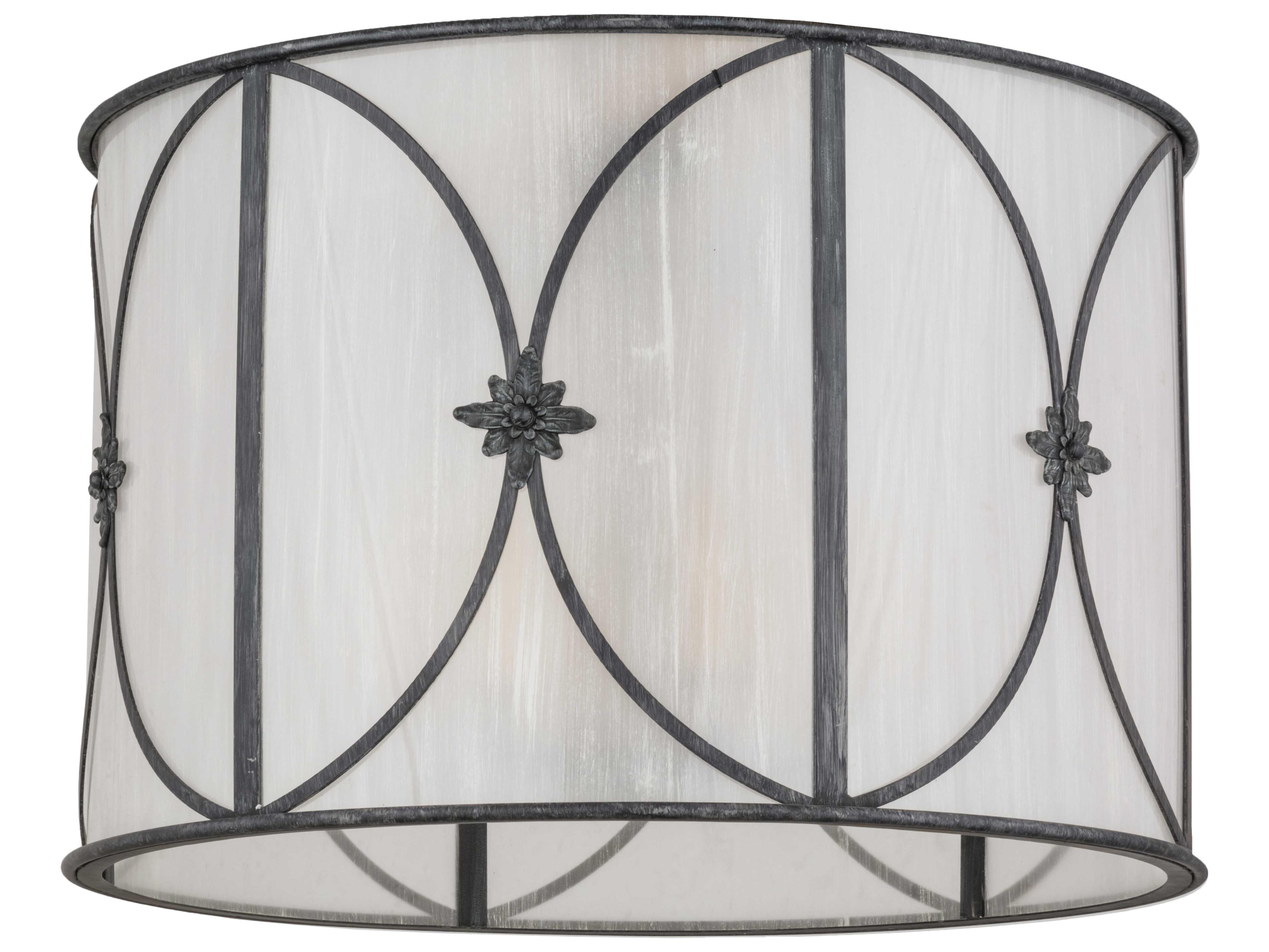 Meyda Penelope Antique Iron Gate Black Drum Pendant