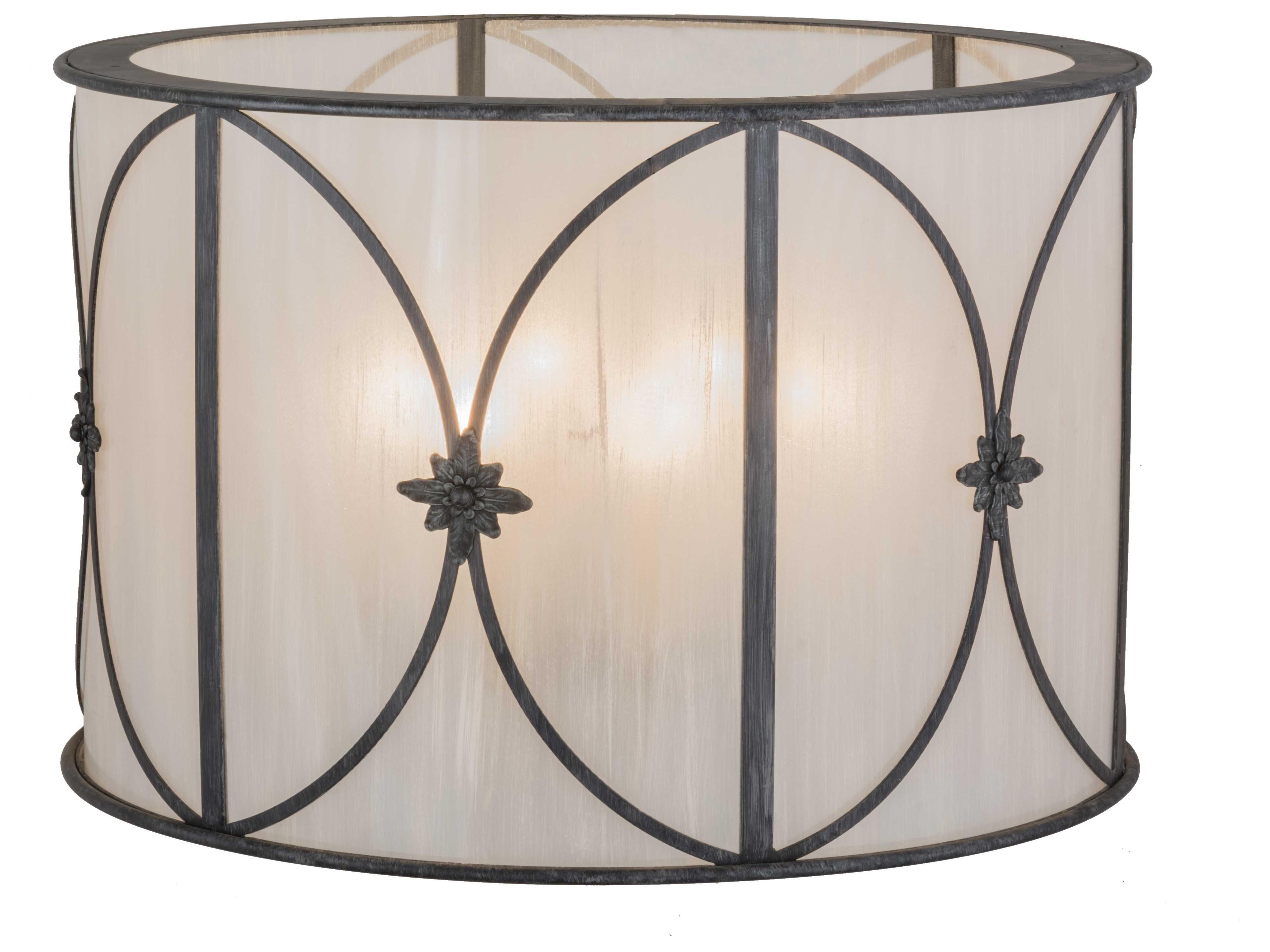 Meyda Penelope Antique Iron Gate Black Drum Pendant