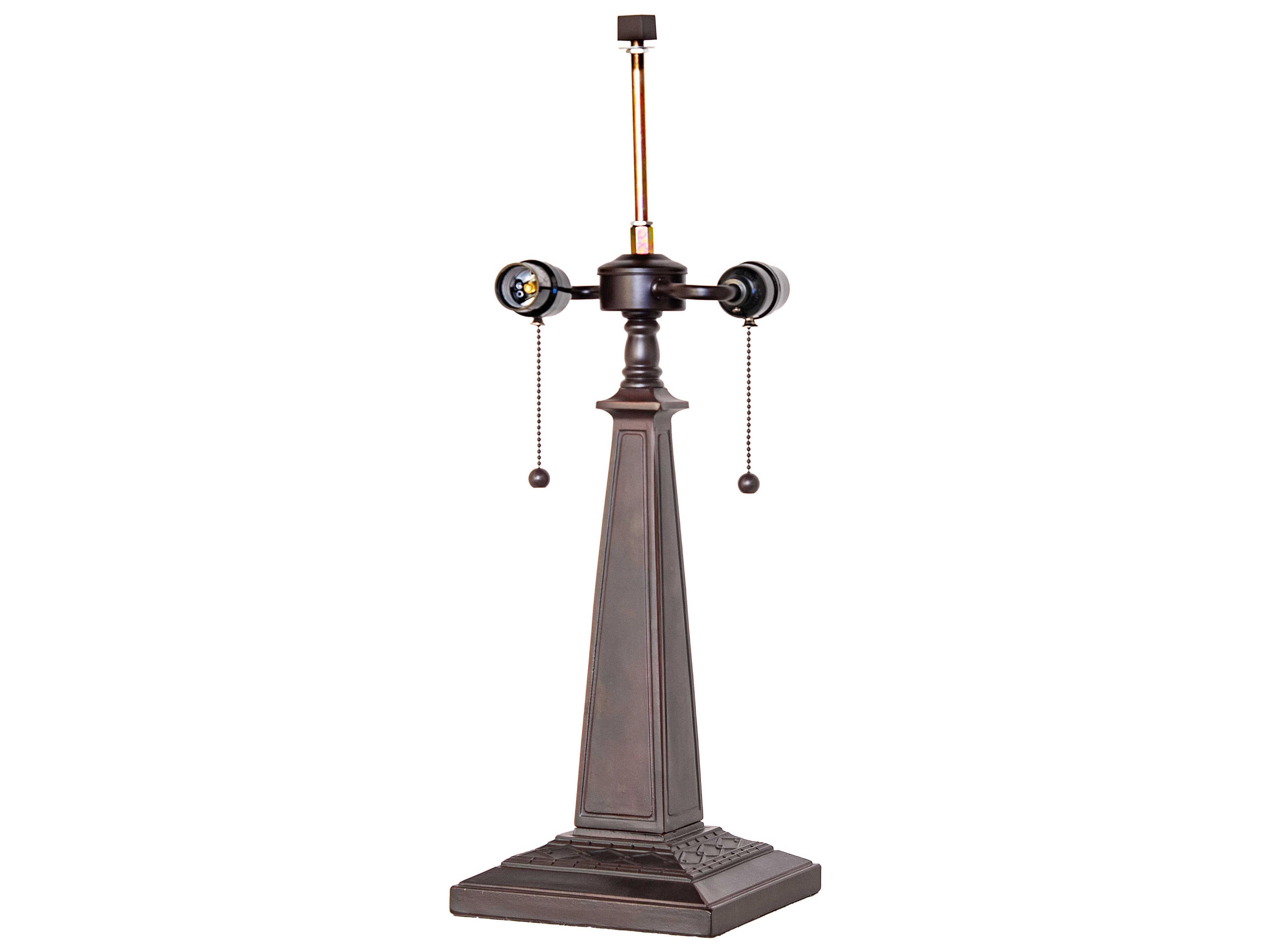 Meyda Mission 2-Light Mahogany Bronze Table Base