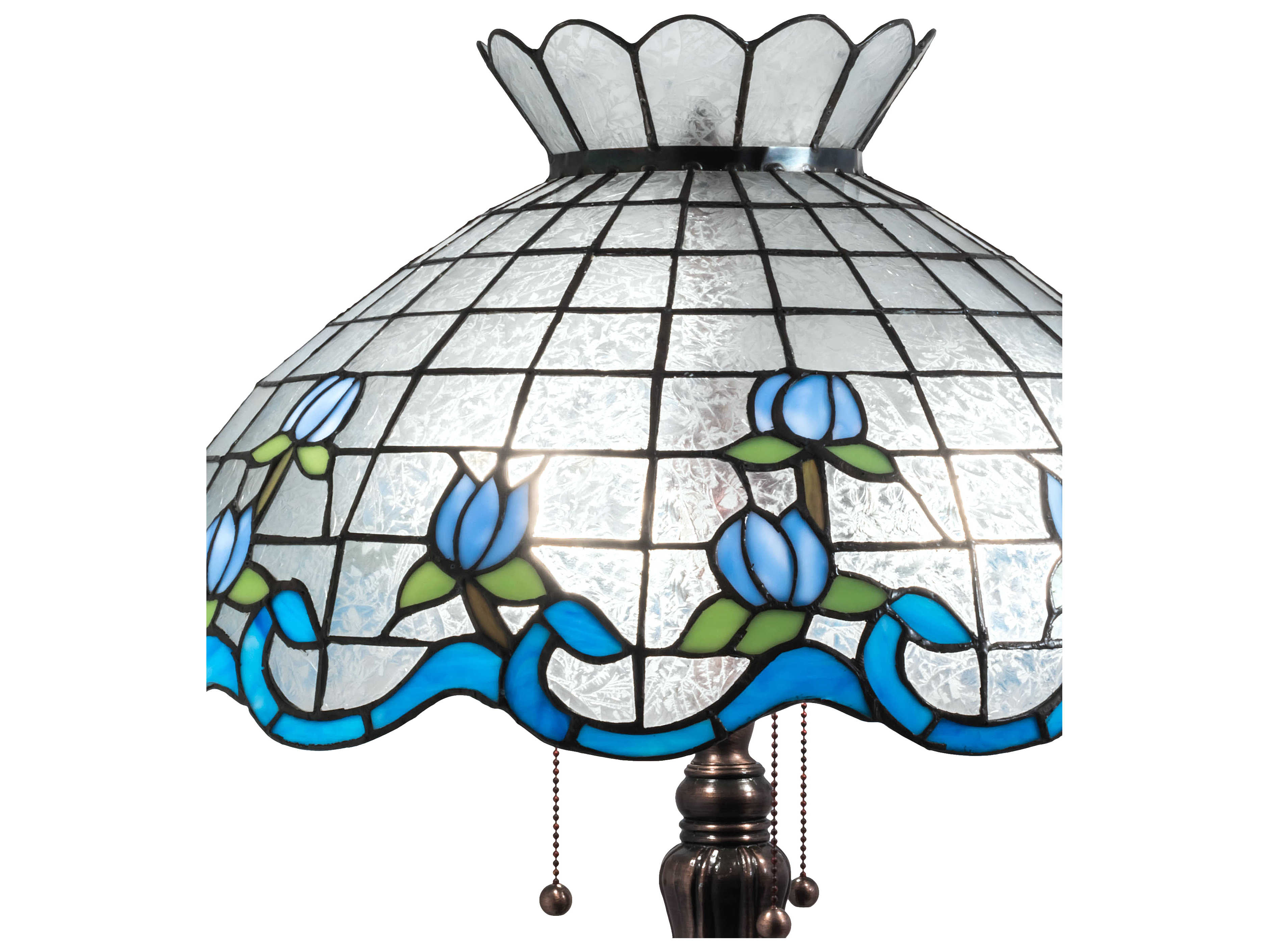 Meyda Roseborder Glass Tiffany Mahogany Bronze Buffet Lamp