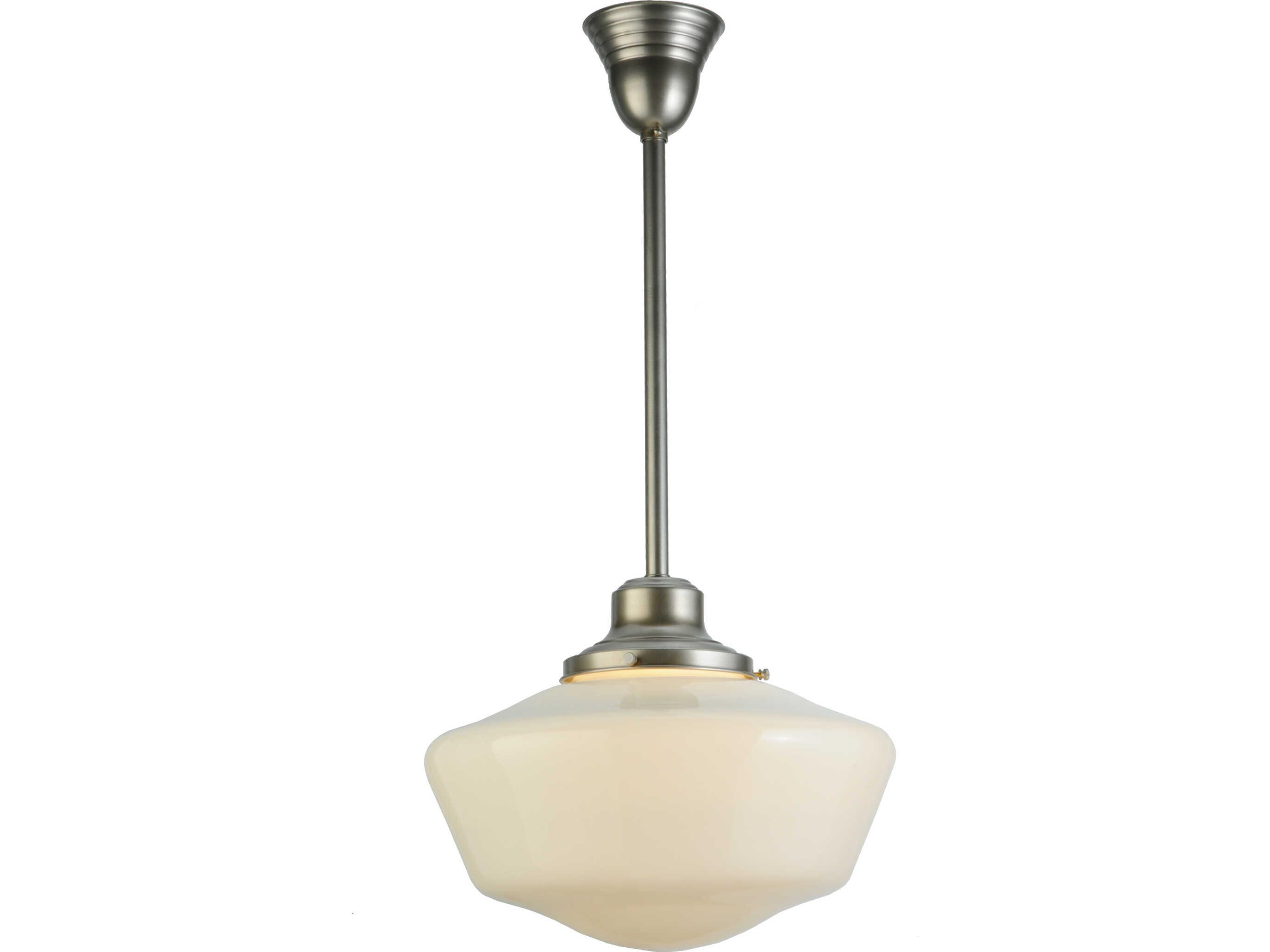 Meyda Revival 1-Light White Glass Nickel Pendant
