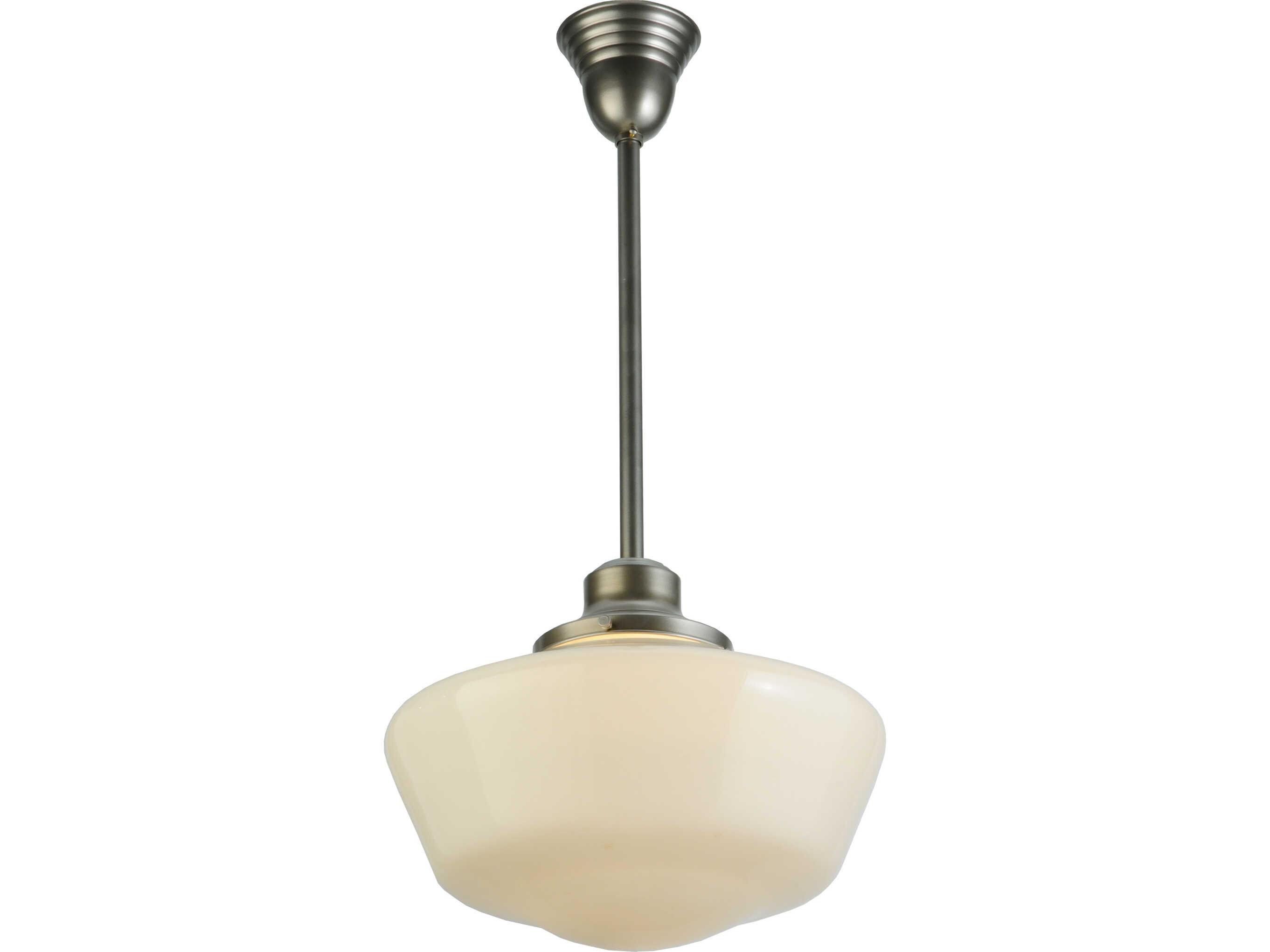 Meyda Revival 1-Light White Glass Nickel Pendant