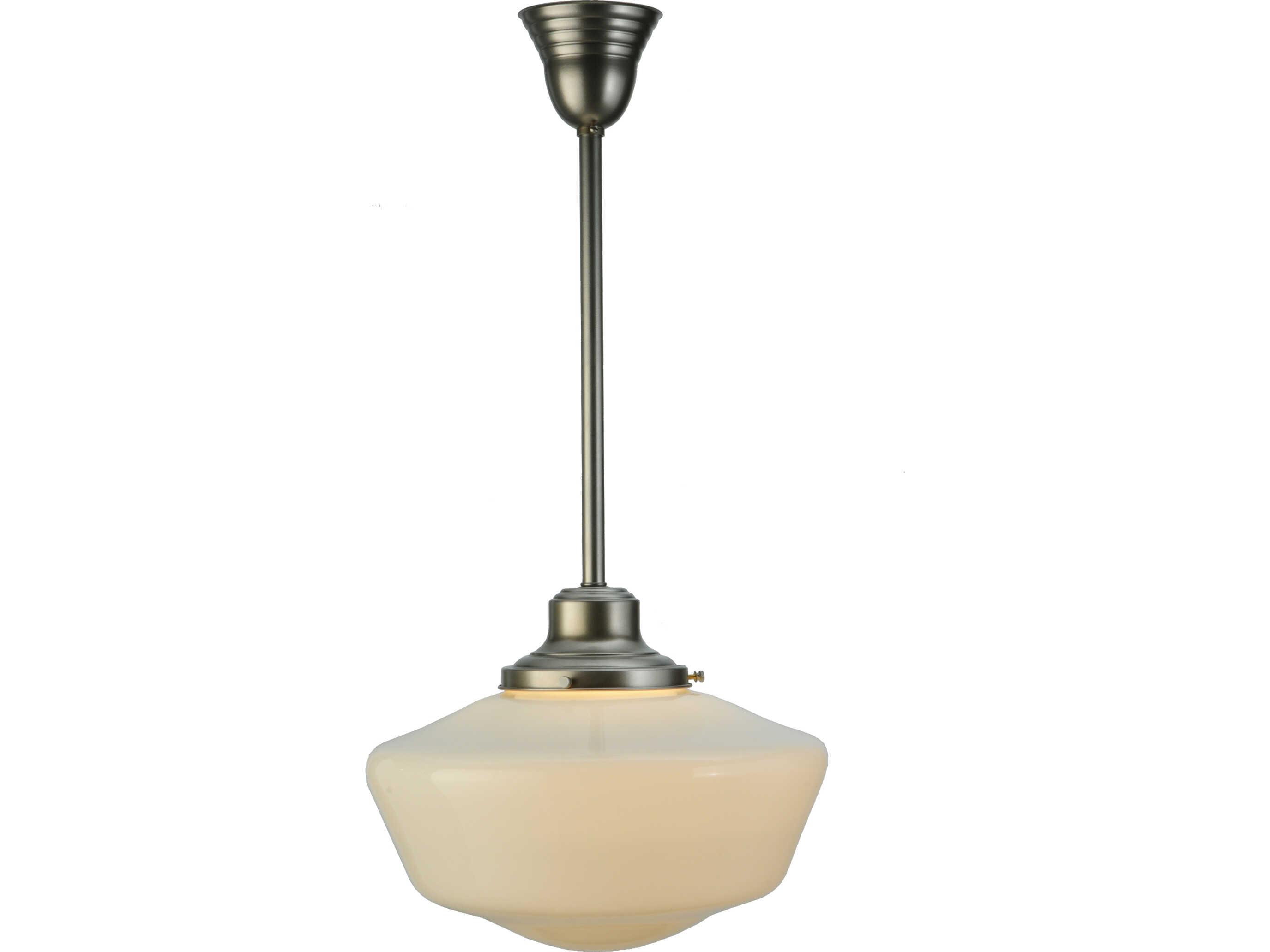 Meyda Revival 1-Light White Glass Nickel Pendant