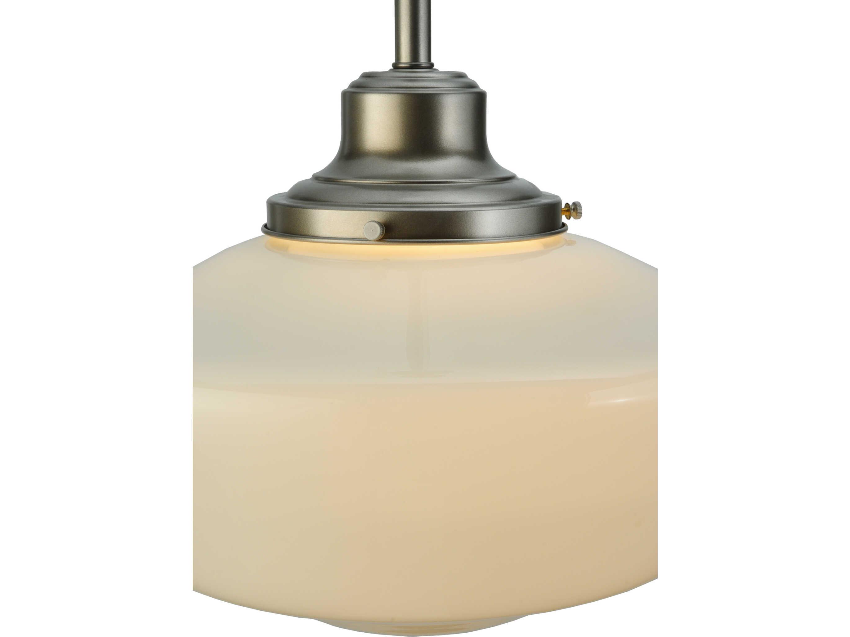 Meyda Revival 1-Light White Glass Nickel Pendant