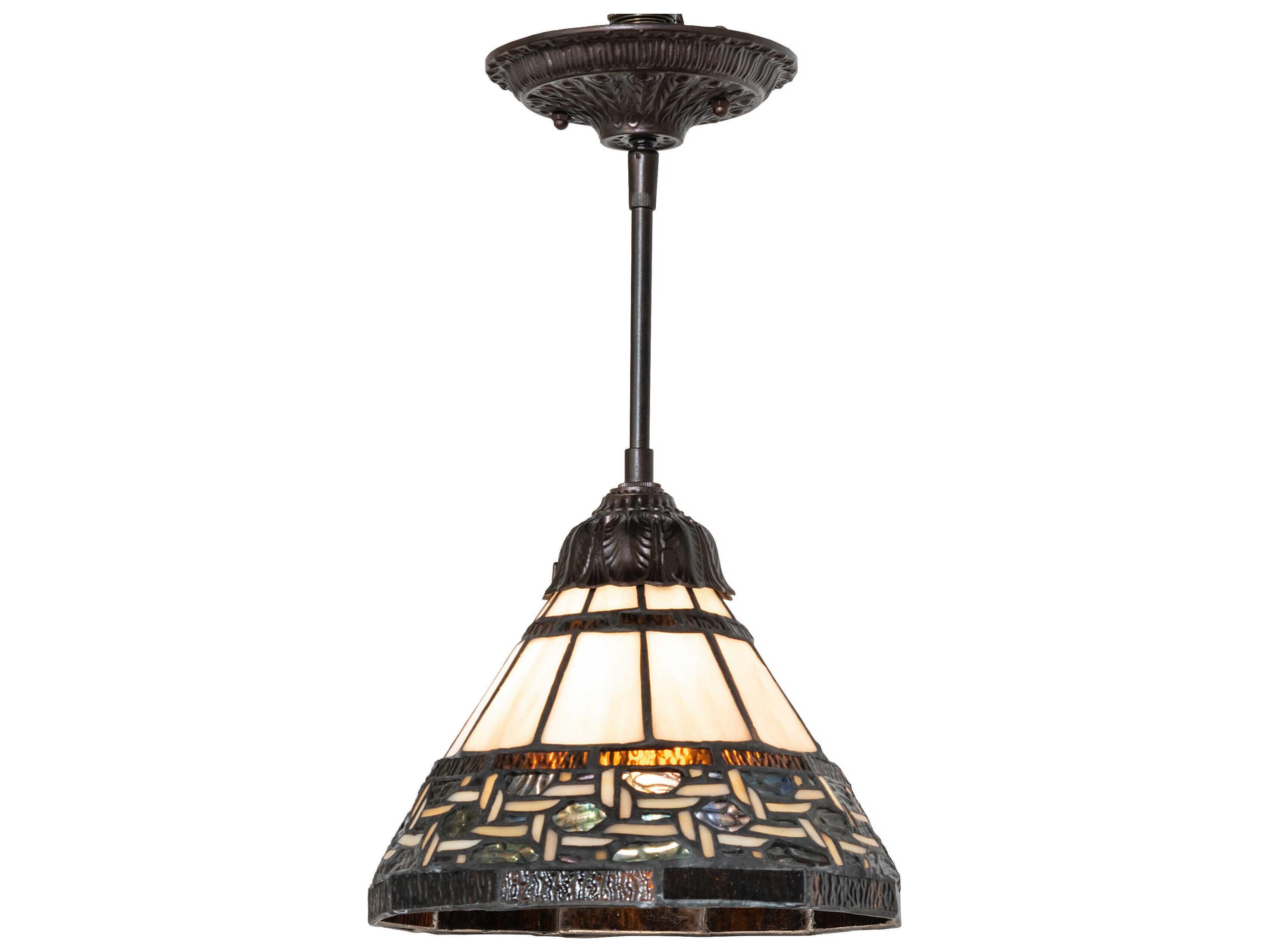 Meyda Ilona 1-Light Chocolate Beige Bronze Mini Pendant